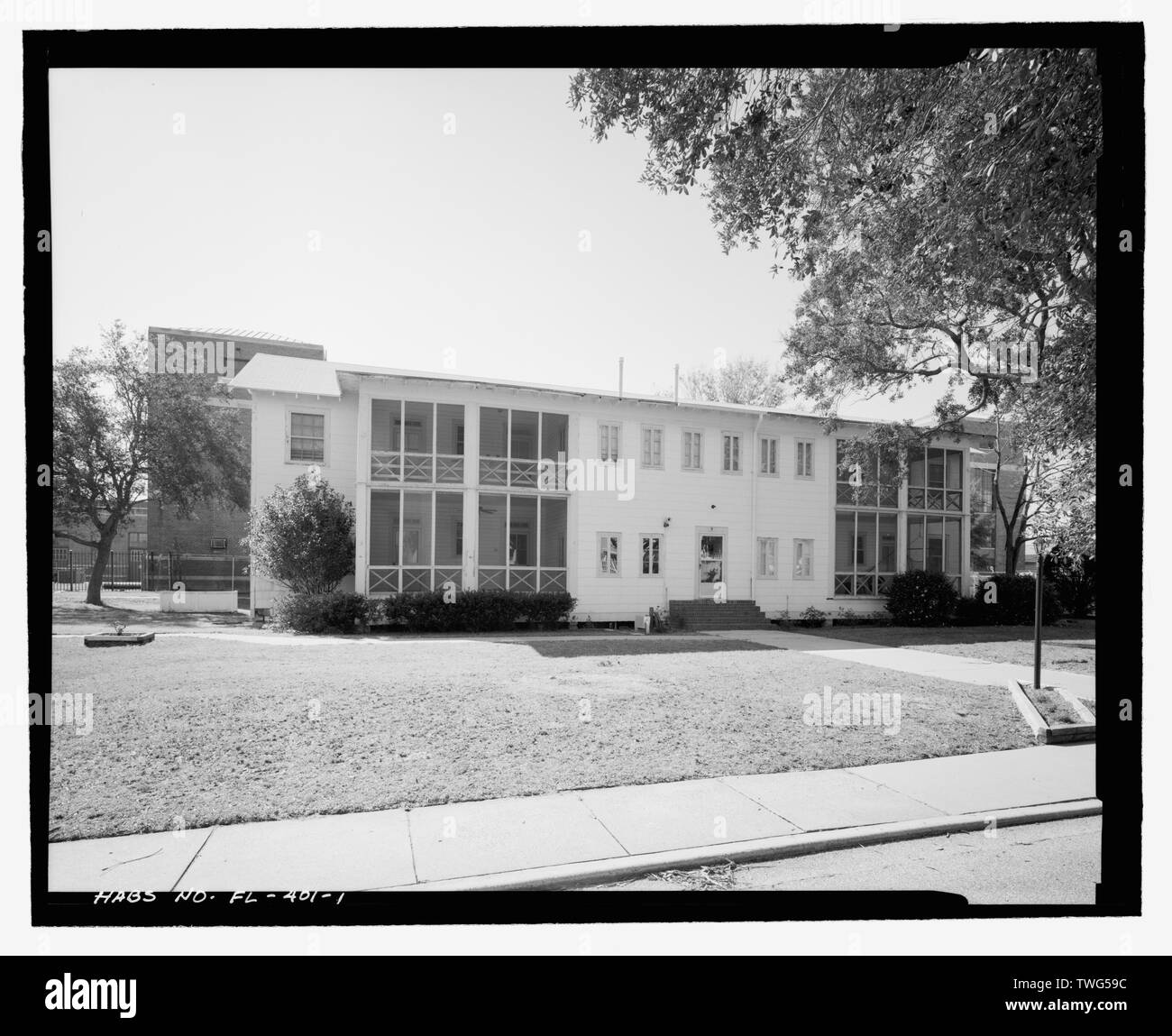 Quarti NO. 9, ELEVAZIONE DEL NORD - STATI UNITI Naval Air Station, ufficiali subalterni quarti n. 9 North Avenue, Pensacola, Escambia County, FL Foto Stock