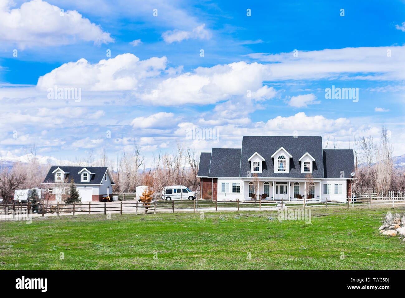 Elegante american home su grandi proprietà in Mount Pleasant, Utah Foto Stock