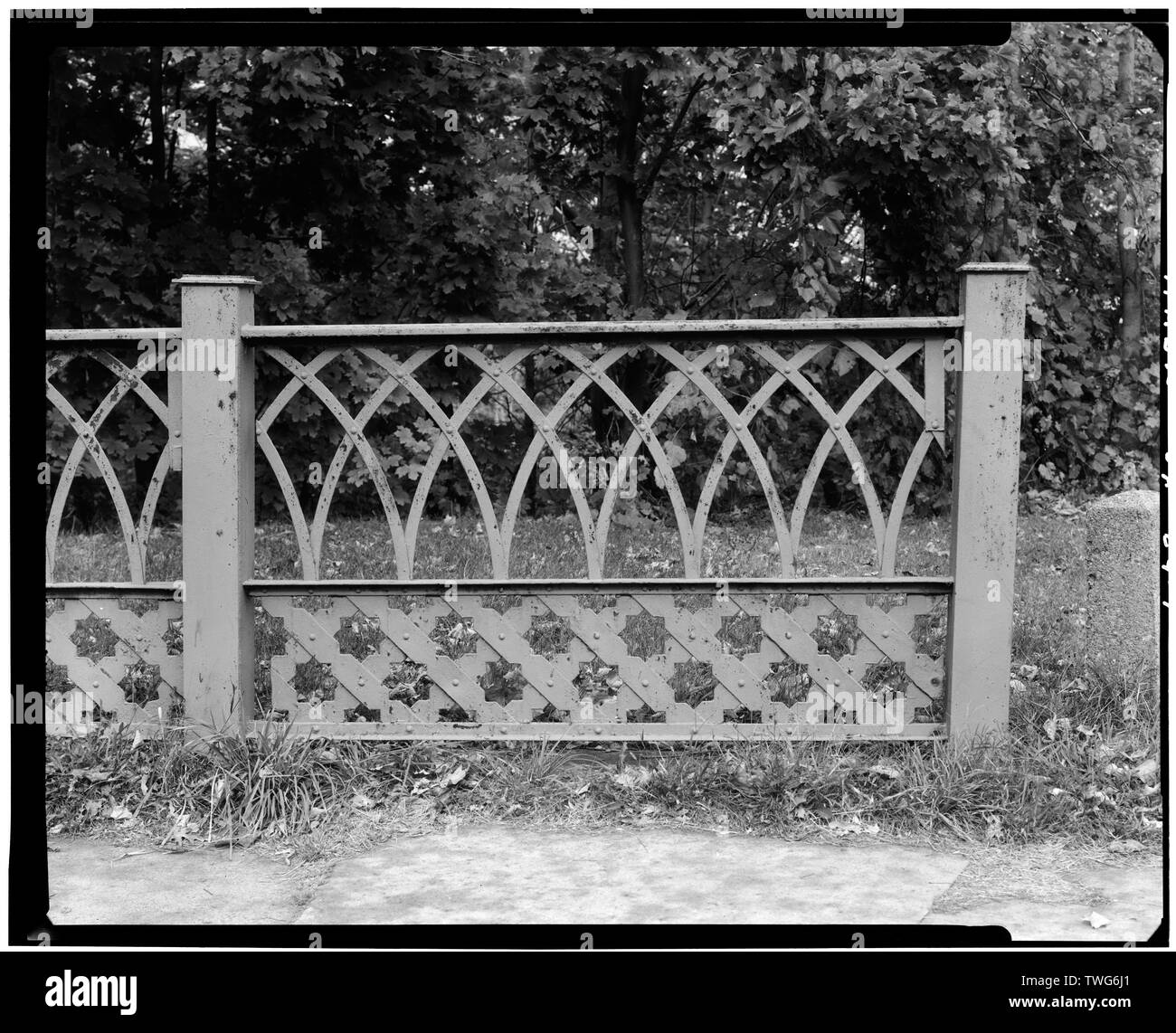 Ringhiera dettaglio - quarantaseiesima Street Bridge Spanning Ashtabula River, Ashtabula, Ashtabula County, OH Foto Stock