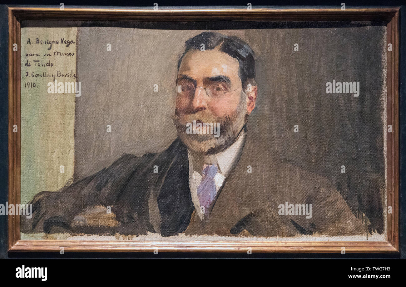Ritratto del Marques de la Vega Inclan, da Joaquin Sorolla, 1863-1923, in El Greco Museo o Museo del Greco, Toledo, provincia di Toledo, Castill Foto Stock