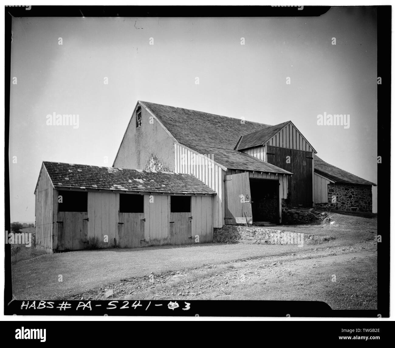 Elevazione POSTERIORE - granaio, State Route 352 (Est Gosen Township), Rocky Hill, Chester County, PA; Dornbusch, Charles H, fotografo Foto Stock