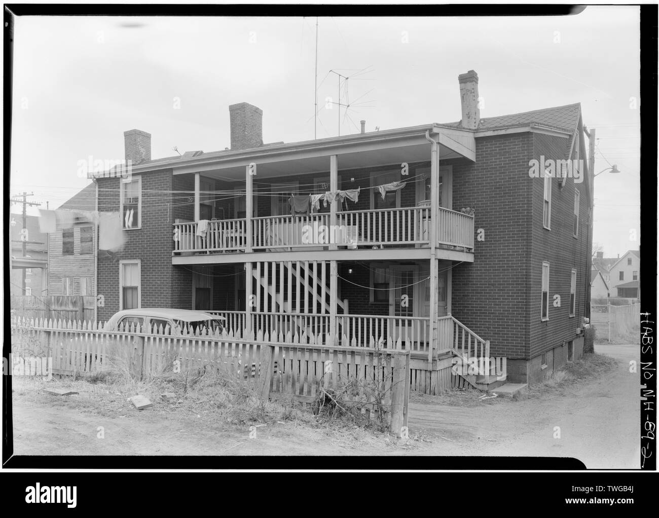 Elevazione POSTERIORE - Goodwin House, 55 Charles Street, Portsmouth, Rockingham County, NH Foto Stock