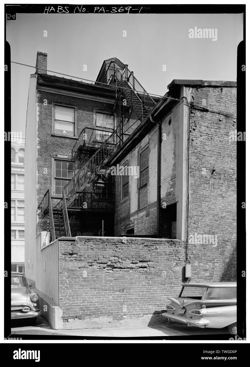 La parte posteriore della casa, dal nord-ovest - il giudice Charles Smith House, 22 a sud di Queen Street, Lancaster, Lancaster County, PA Foto Stock