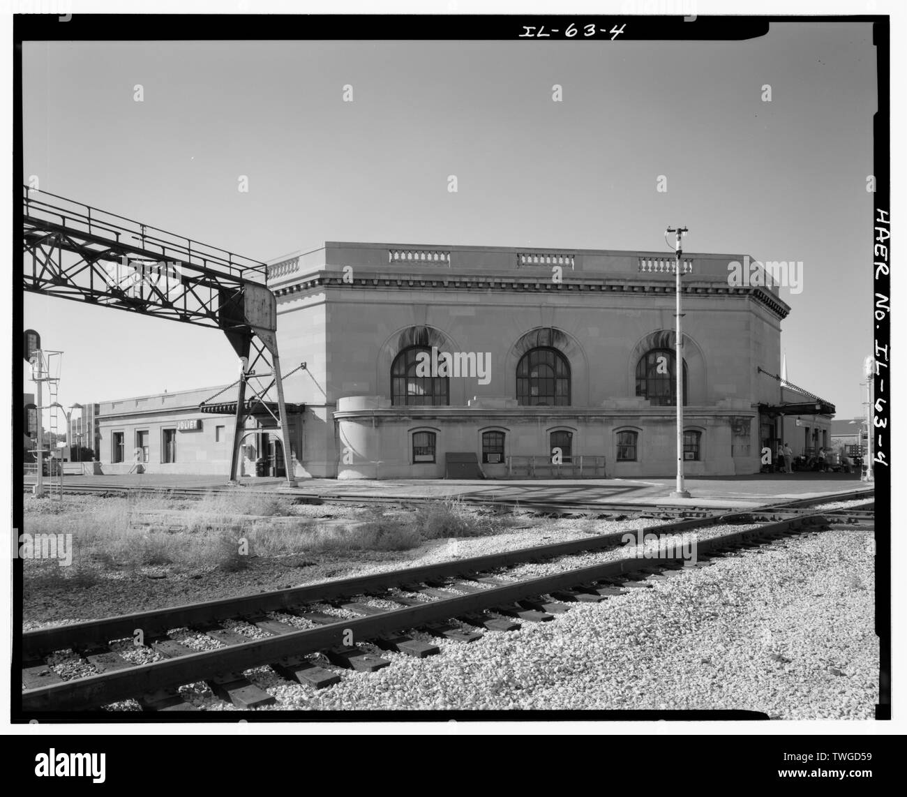 Parte posteriore della stazione guardando verso nord-ovest - Union Station, 50 East Jefferson Street, Joliet, County, IL; Hunt, Jarvis; Adam Groth Company Foto Stock
