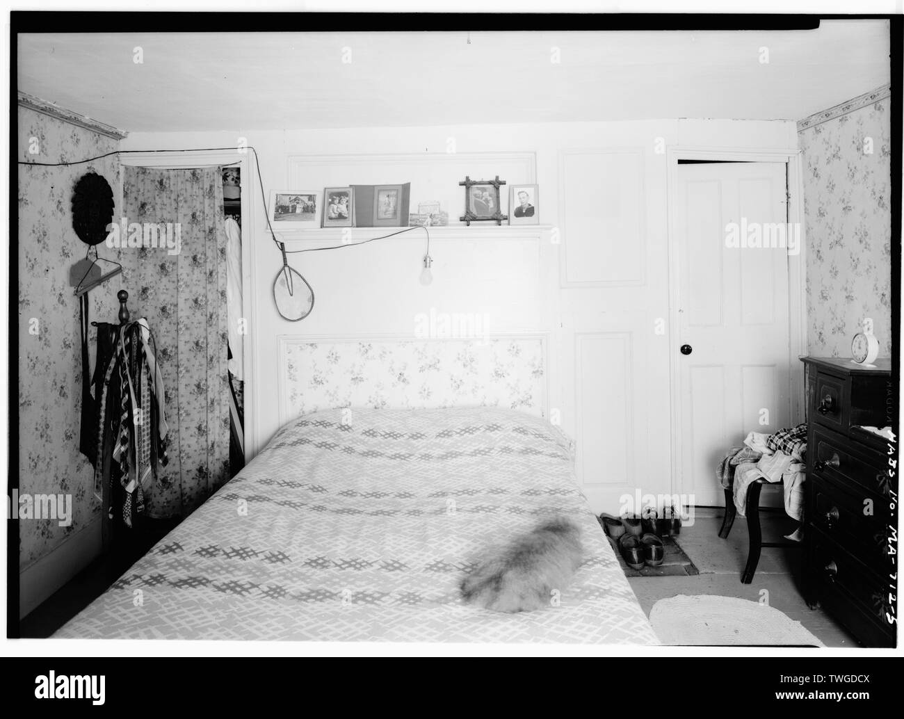 Camera posteriore camino parete - Sylvanus Doane House, Nauset Road, Eastham, Barnstable County, MA Foto Stock