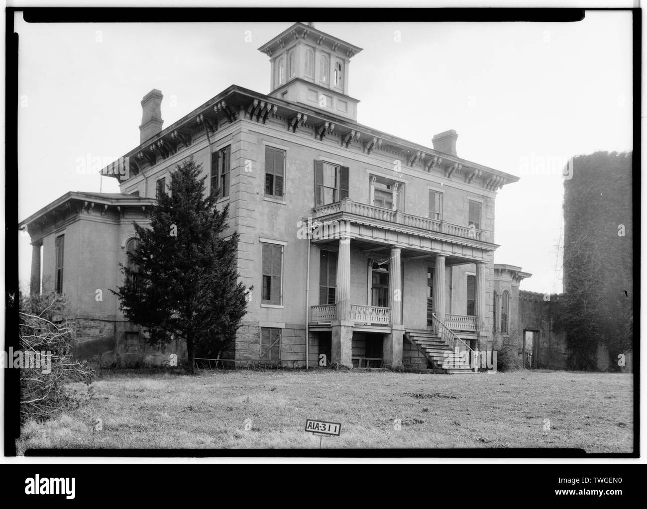 Storici edifici americano Sondaggio Alex Bush, fotografo, Marzo 26, 1935 Vista posteriore - Rocky Hill, Strada Statale 20, Courtland, Lawrence County, AL Foto Stock