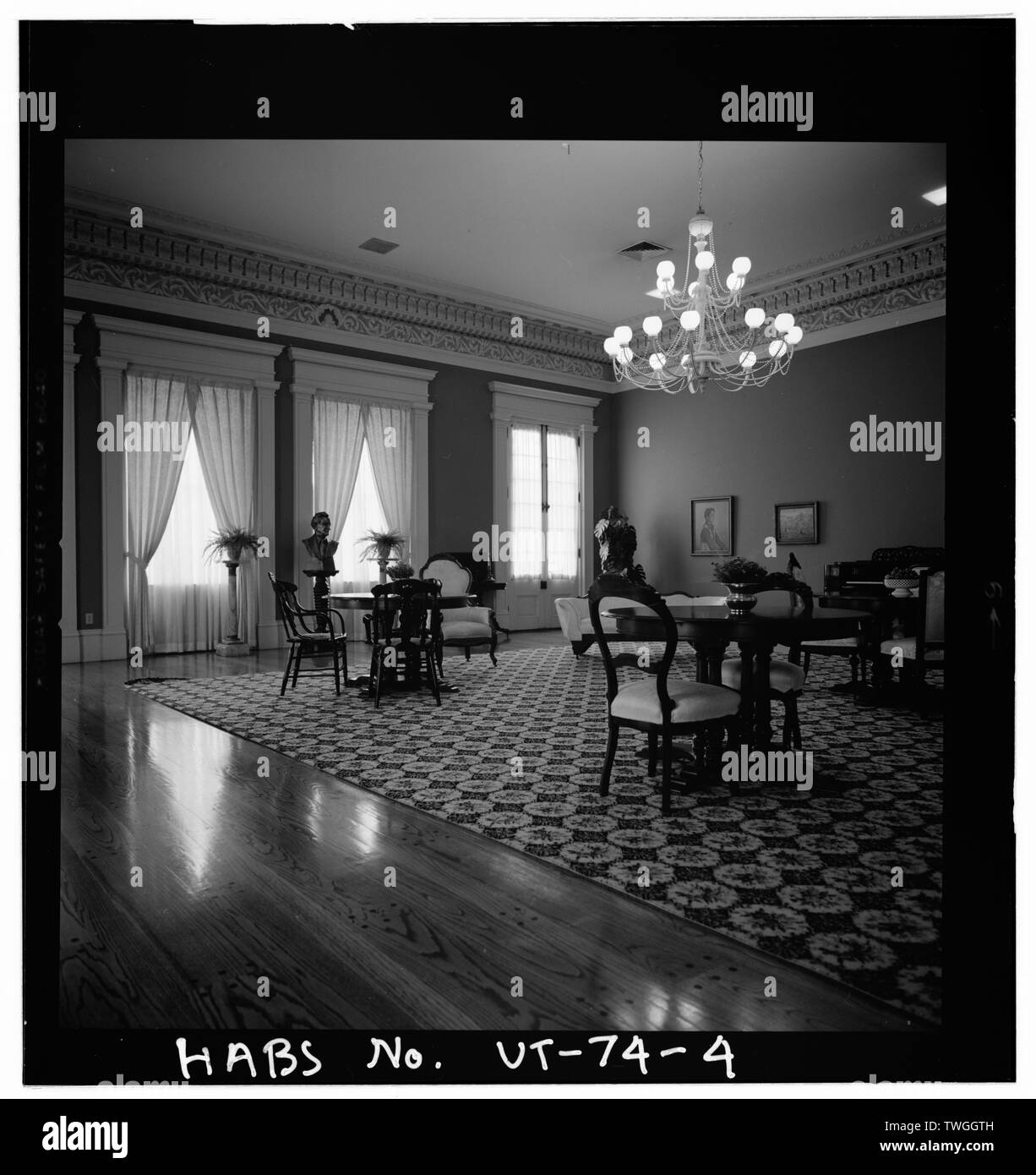 Sala di ricevimento (uso originale e la posizione non nota) - Salt Lake City Hall, 300 North State Street, Salt Lake City Salt Lake County, UT; Folsom, William H; Mormoni; Olson, Kevin T, facoltà sponsor Foto Stock