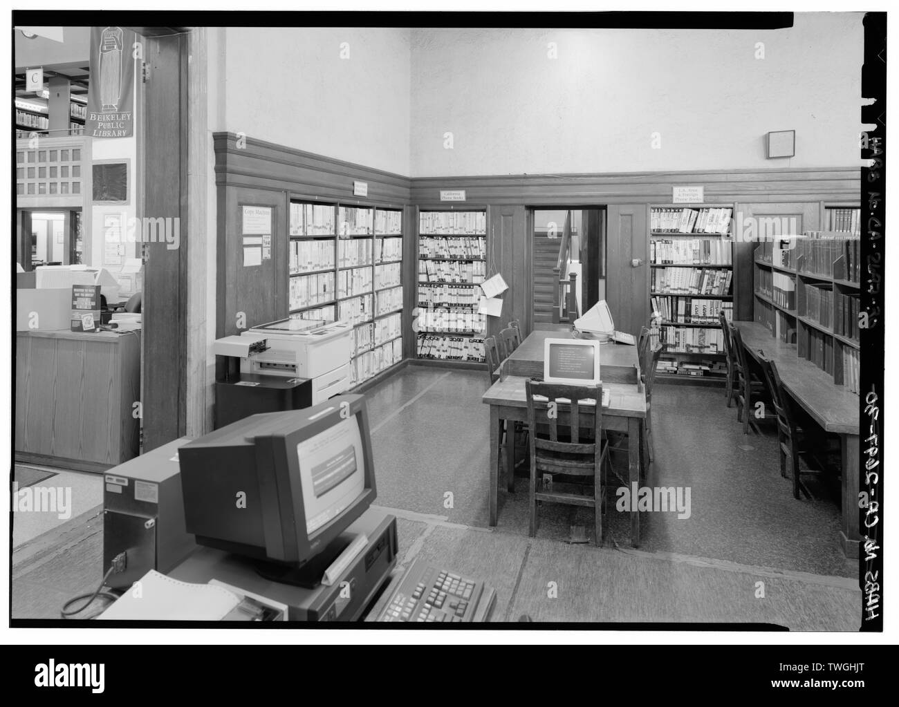 Camera di riferimento, guardando verso sud-ovest - Berkeley Public Library, 2090 Kittredge Street, Berkeley, contea di Alameda, CA Foto Stock