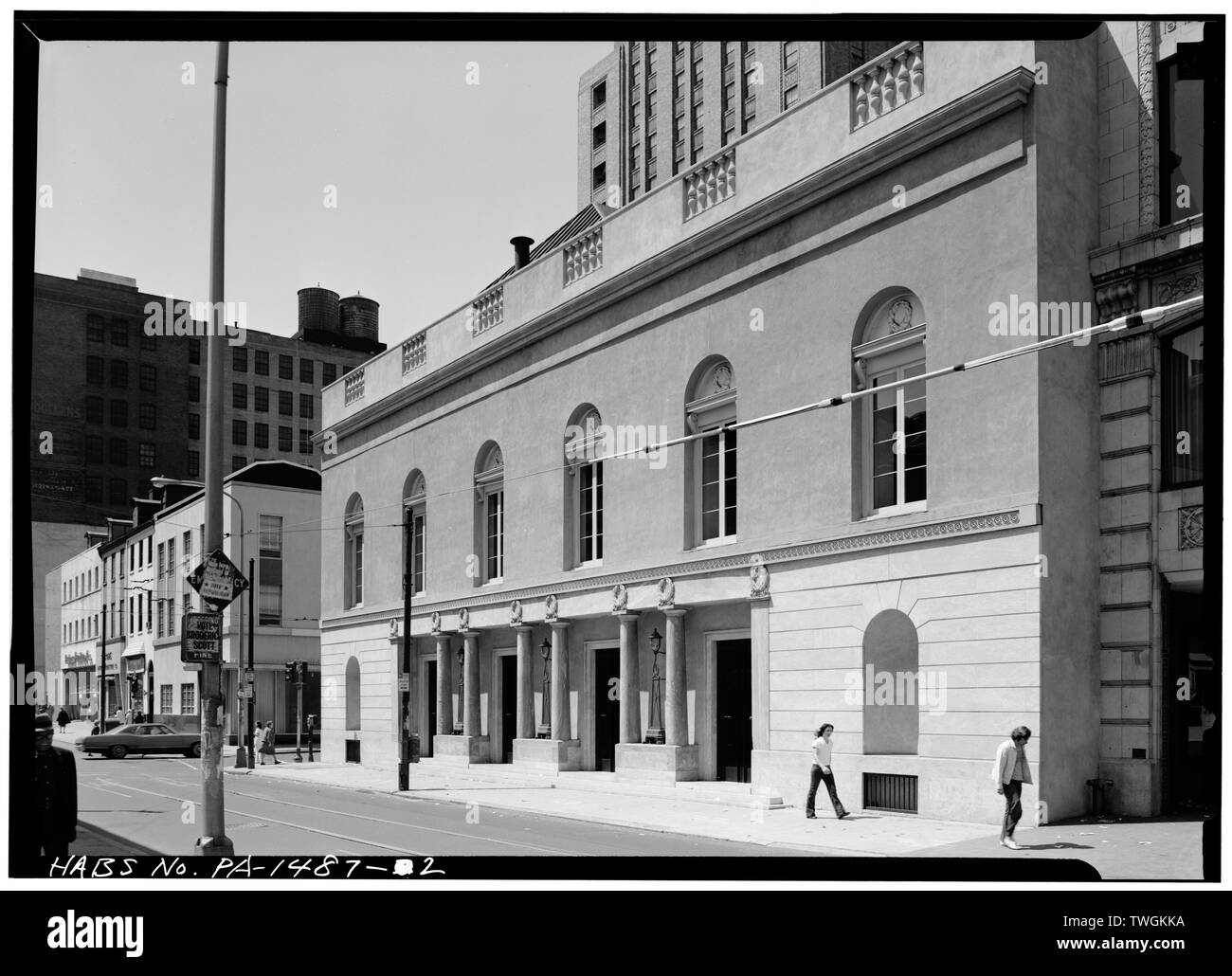 Teatro restaurato, SUD (anteriore) di elevazione, guardando verso nord-ovest - Walnut Street Theatre, 829-833 Walnut Street, Philadelphia, Contea di Philadelphia, PA Foto Stock