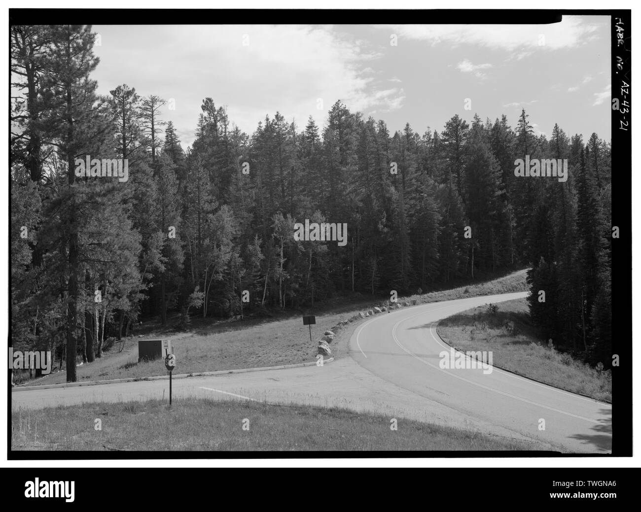 Vista su strada mulattiera a Corral, rivolta a SW. - Ingresso NORD Road, tra poco Park e il Bright Angel Point, Grand Canyon, Coconino County, AZ Foto Stock