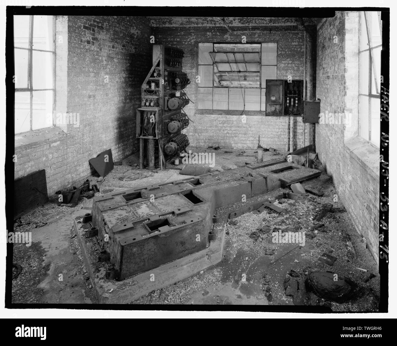 Tetto, attico Ascensore Sala motore, BAY 30-1 A SUD E A NORD-EST - Ford Motor Company Edgewater impianto di assemblaggio, montaggio edificio, 309 River Road, Edgewater, Bergen County, NJ Foto Stock