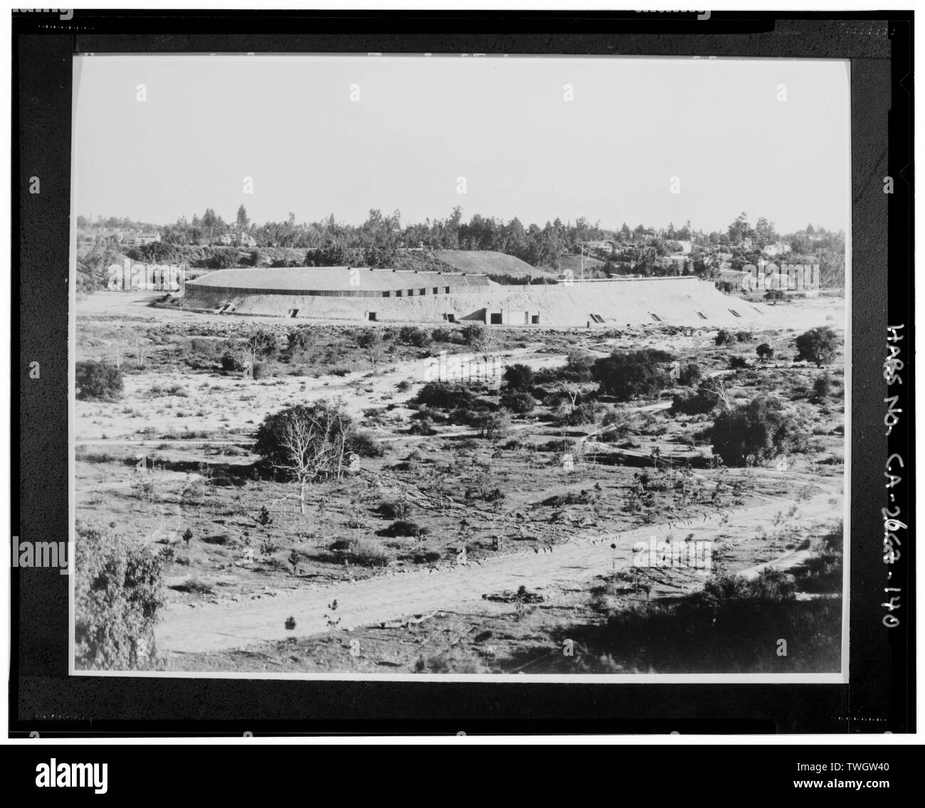 ROSE BOWL COSTRUZIONE, visualizzare ORIENTE, 1922 - Rose Bowl Stadium, 1001 Rose Bowl Drive, Pasadena, nella contea di Los Angeles, CA Foto Stock