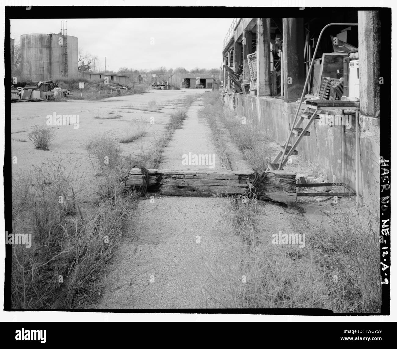 Ferrovia via lungo il lato sud del principale impianto guardando ad ovest - Skinner confezionamento della carne vegetale, stabilimento principale, 6006 Sud Twenty-Seventh Street, Omaha, Douglas County, NE Foto Stock
