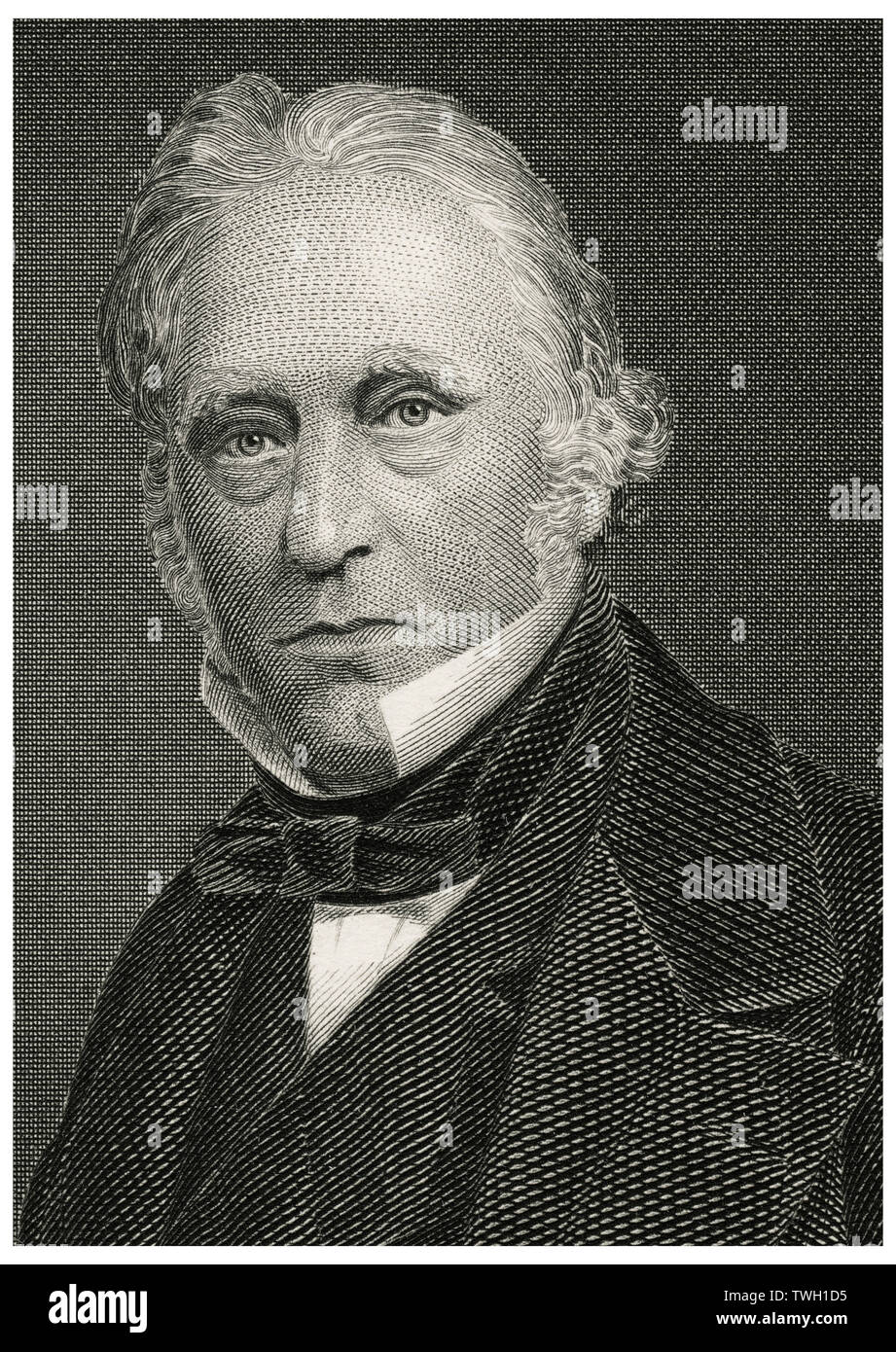 Thomas Babington Macaulay (1800-59), storico britannico e uomo politico whig, testa e spalle ritratto, acciaio incisione, galleria di ritratti di illustri uomini e donne di Europa e America da Evert A. Duyckinck, pubblicato da Henry J. Johnson Johnson, Wilson & Company, New York, 1873 Foto Stock