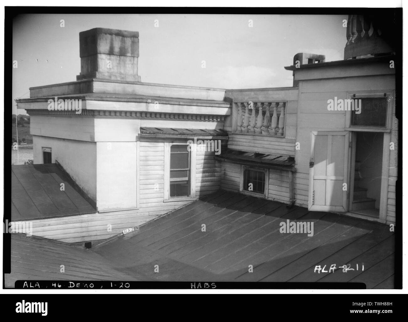 Tetto guardando a sud-est. 1936 - Gaineswood, 805 South Cedar Street, Demopolis, Marengo County, AL Foto Stock