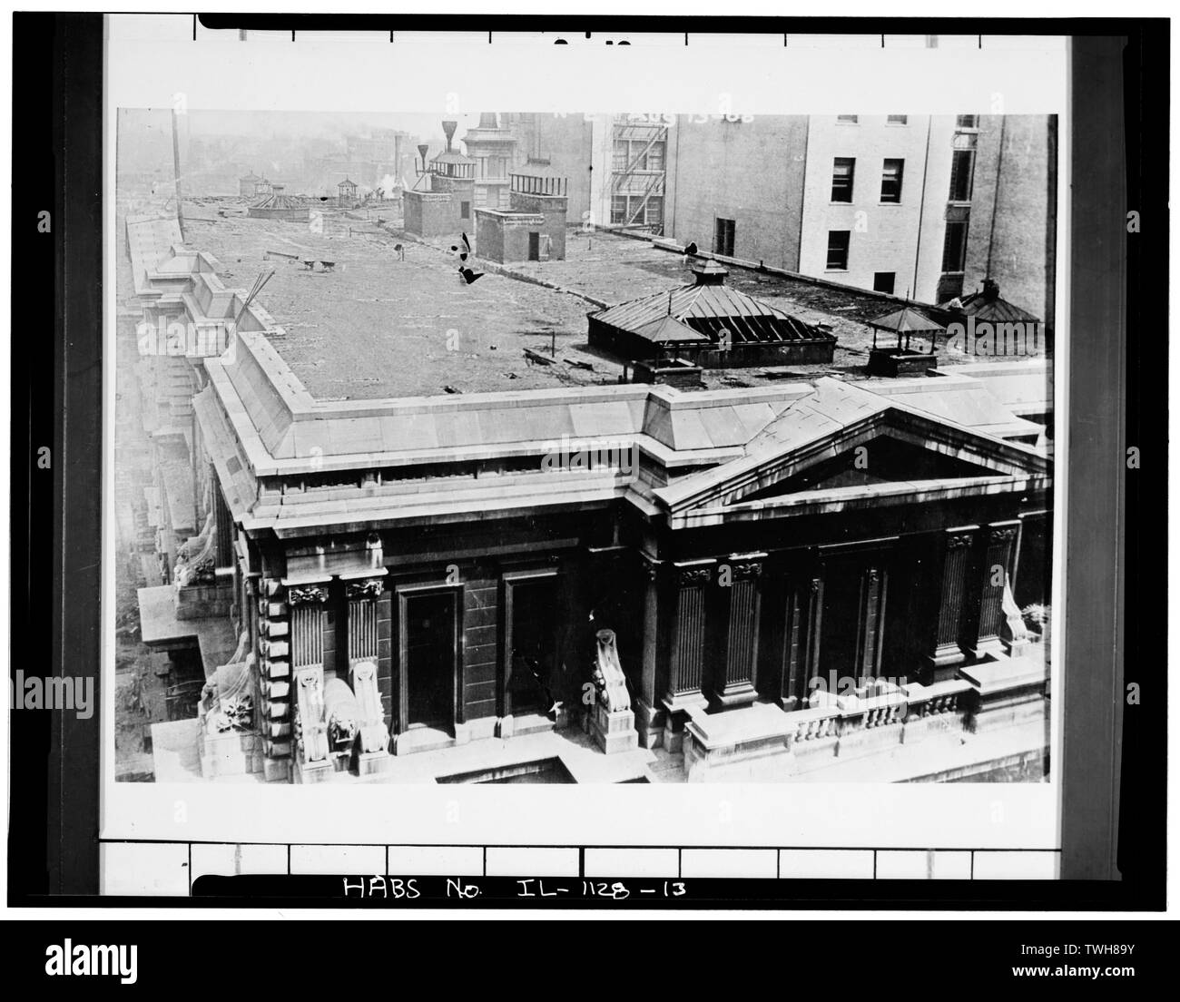 Il tetto del sesto municipio,new county edificio visibile, - Chicago City Hall, 121 North Lasalle Street, Chicago, Contea di Cook, il Foto Stock