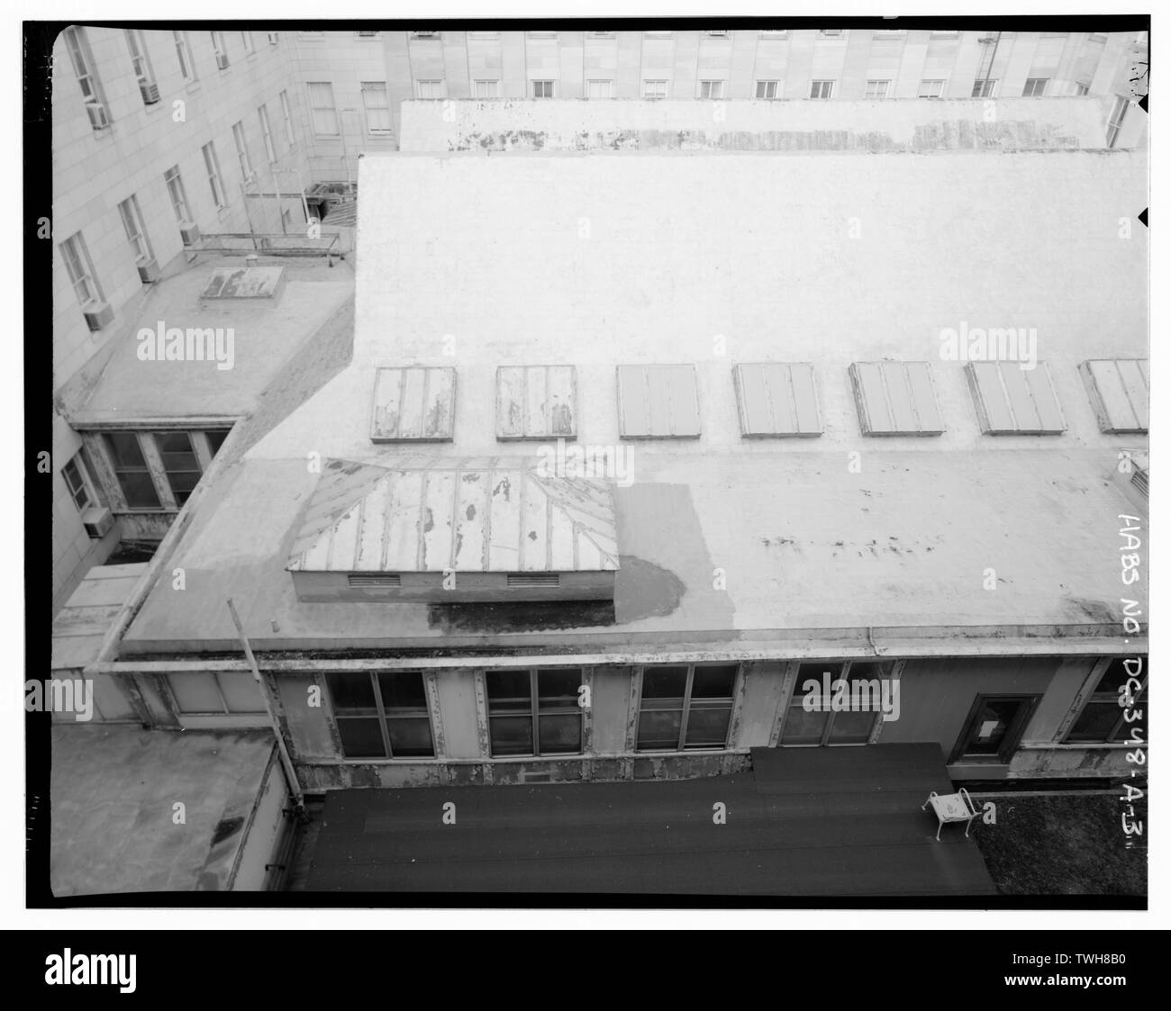 La sezione del tetto, vista da sud-ovest quarto piano - STATI UNITI Dipartimento del Tesoro, South Court, quindicesimo Street e Pennsylvania Avenue Northwest, Washington, Distretto di Columbia, DC Foto Stock