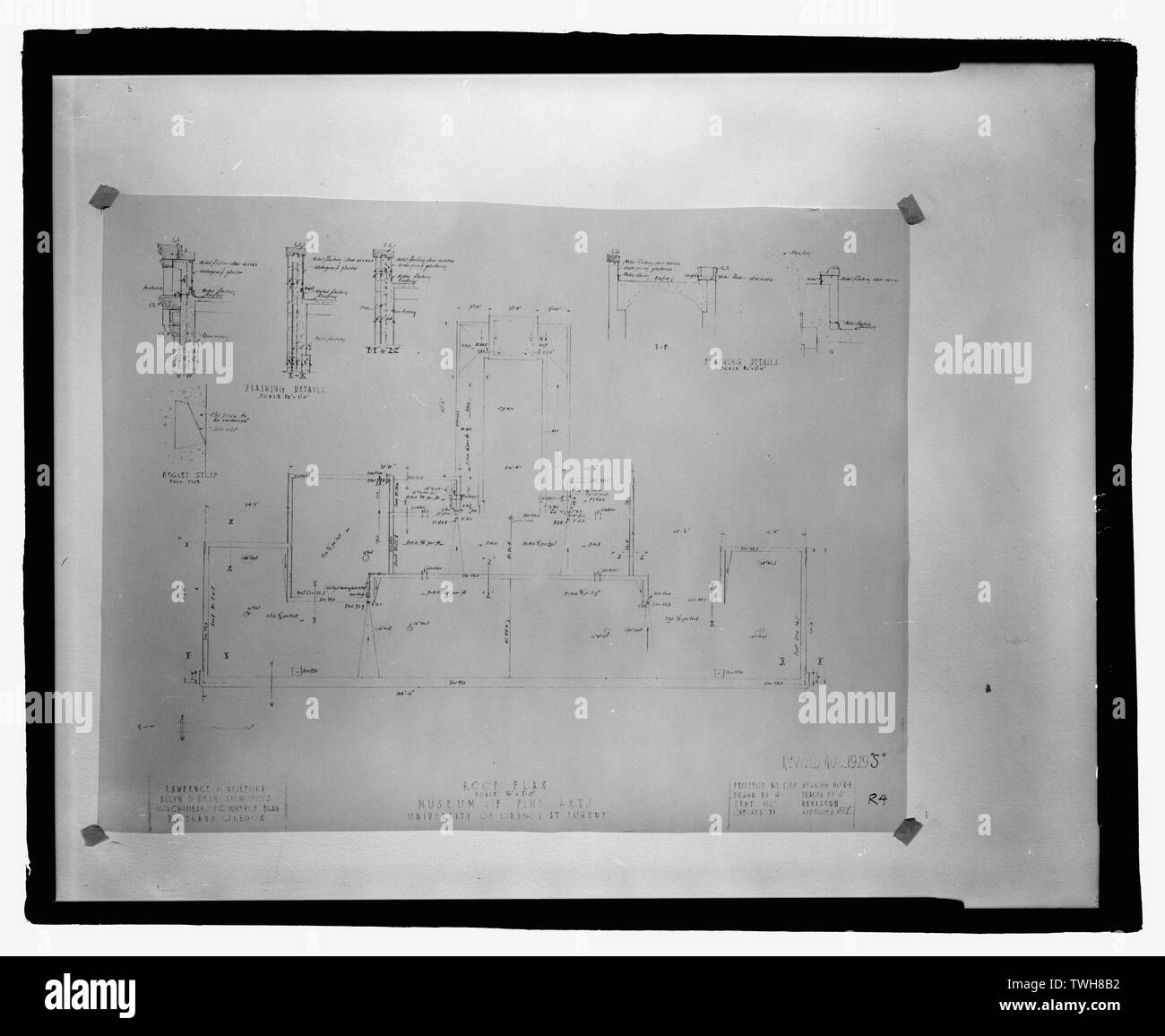 Piano del tetto, c. 1927 - University of Oregon Museum of Art, 1470 Johnson Lane, Eugene, Lane County, o Foto Stock