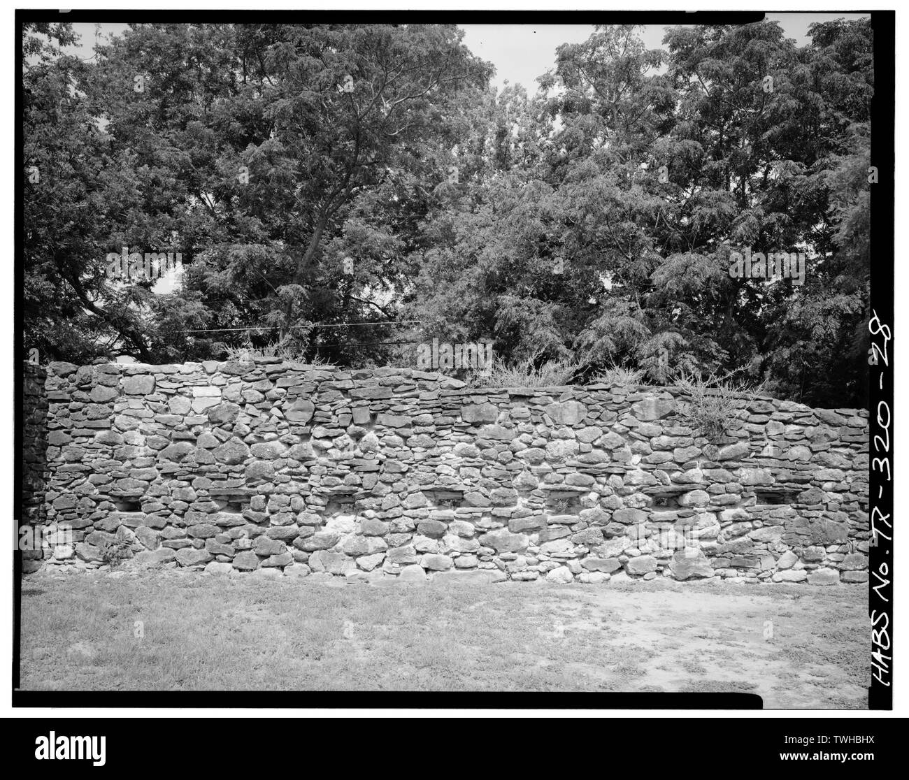 Stesso come TX-320-27 - La missione di San Francisco de la espada, Berg mulino della Comunità, San Antonio, Bexar County, TX; De Leon, Alonso Foto Stock