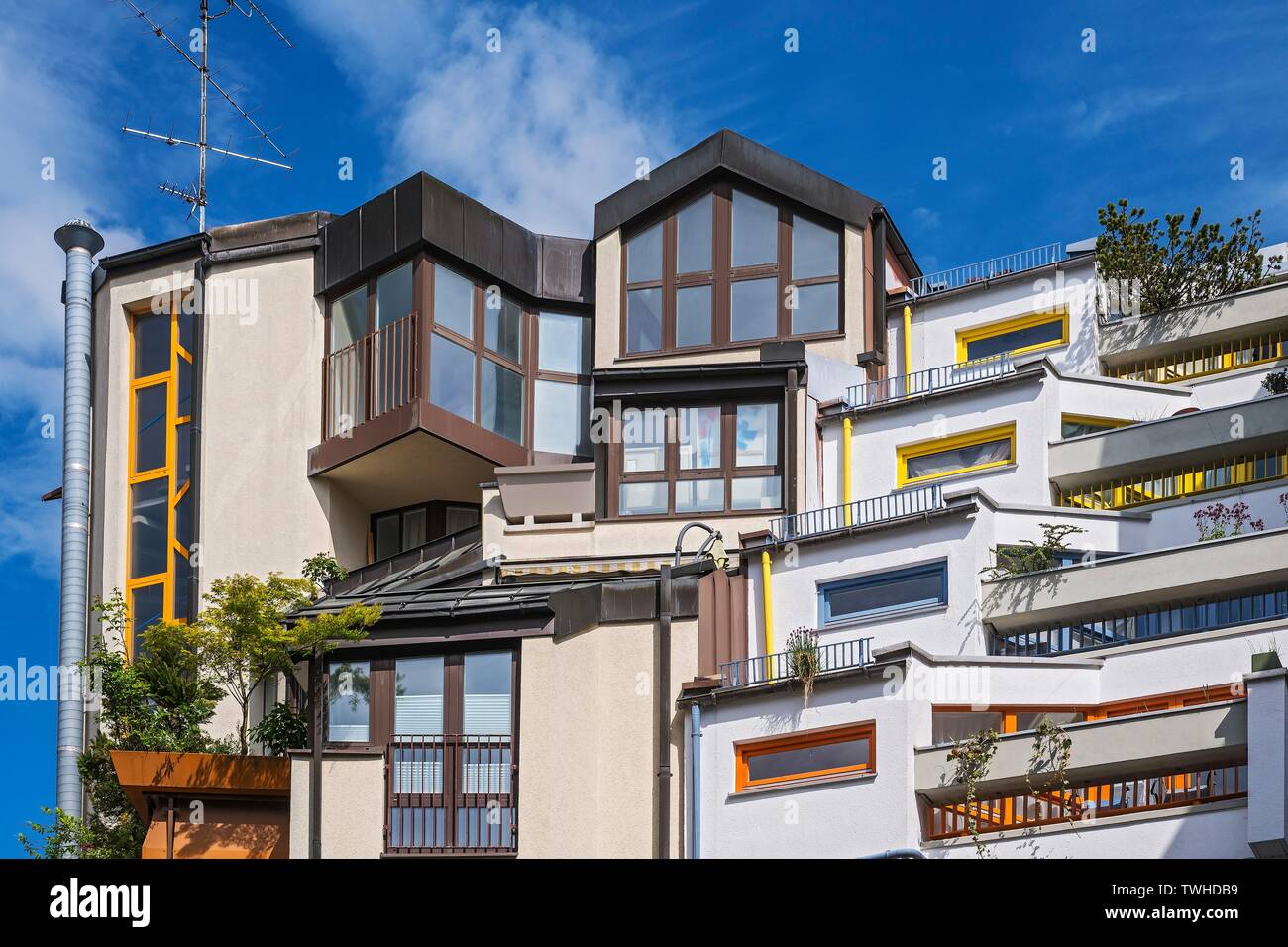 Edificio residenziale, architettura moderna, Amalienpassage, Maxvorstadt, Monaco di Baviera, Baviera, Baviera, Germania Foto Stock