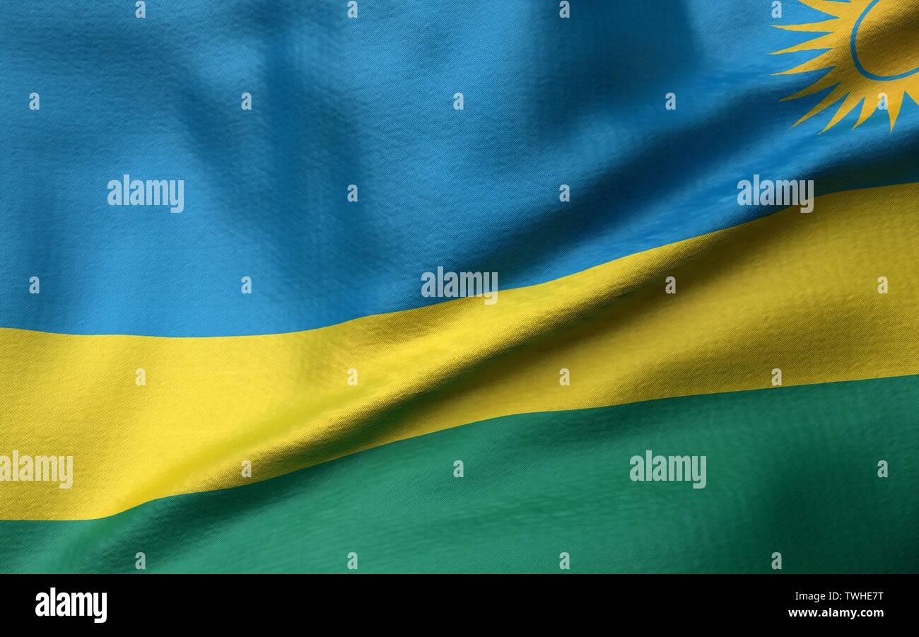 3D illustrazione del Ruanda Bandiera Foto Stock