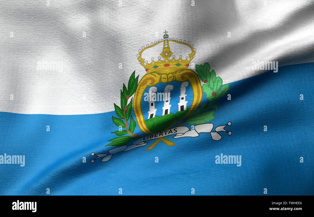 3D illustrazione di San Marino Bandiera Foto Stock