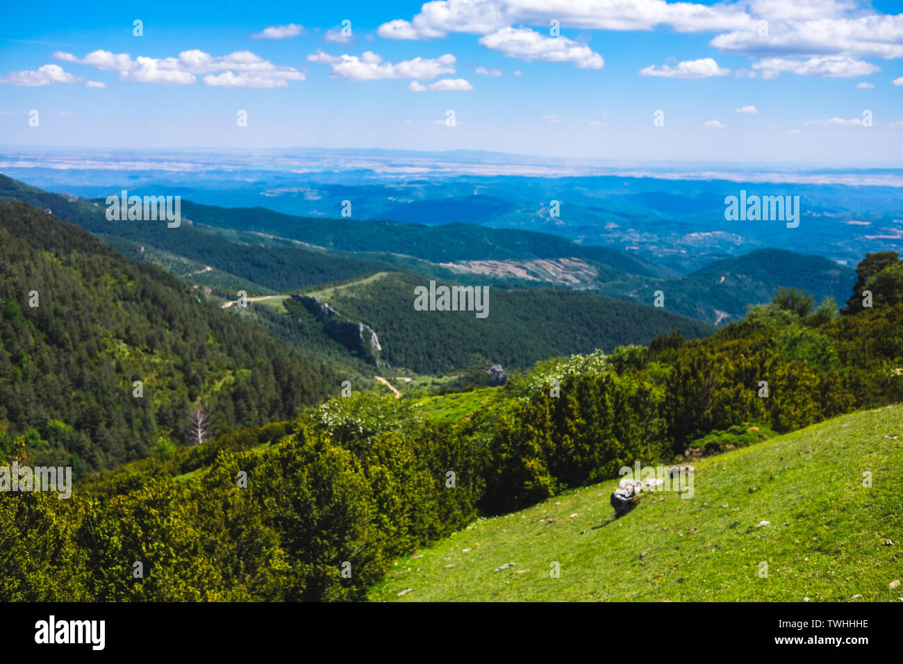 Bella vista dalla cima os Santo Domingo in finchéil, Spagna Foto Stock