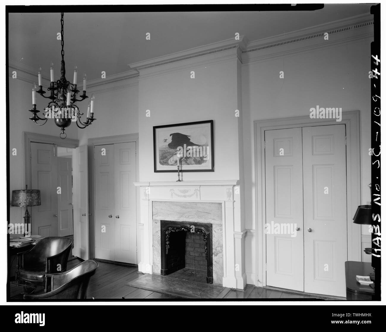 Secondo piano-nordovest CAMERA, parete sud - William Blacklock House, 18 Bull street, Charleston, Contea di Charleston, Sc Foto Stock