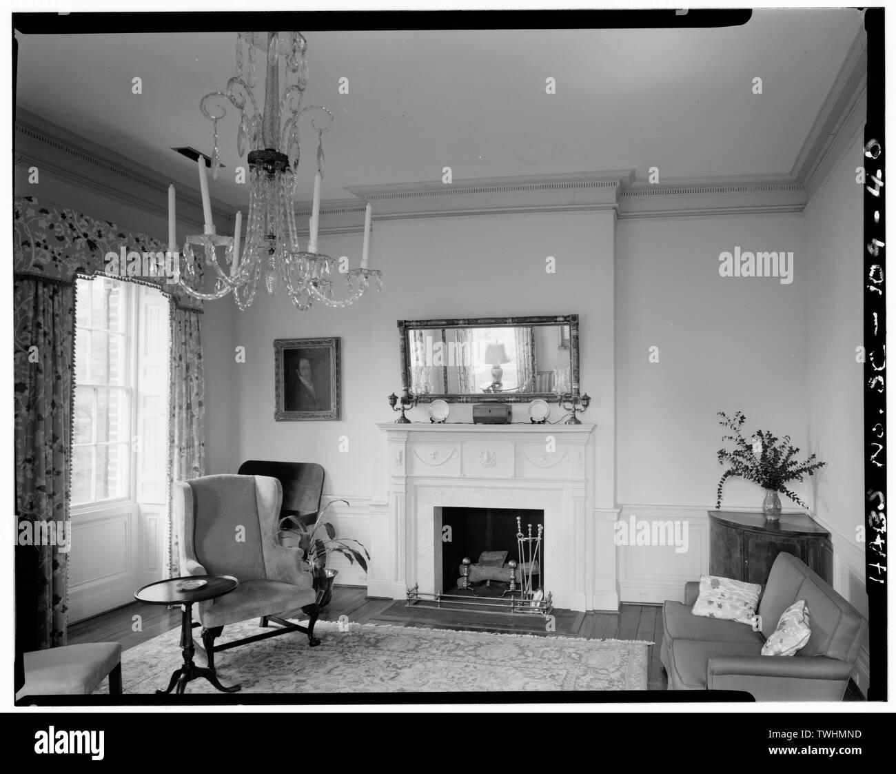 Secondo piano - camera SUD-OVEST, PARETE NORD - William Blacklock House, 18 Bull street, Charleston, Contea di Charleston, Sc Foto Stock