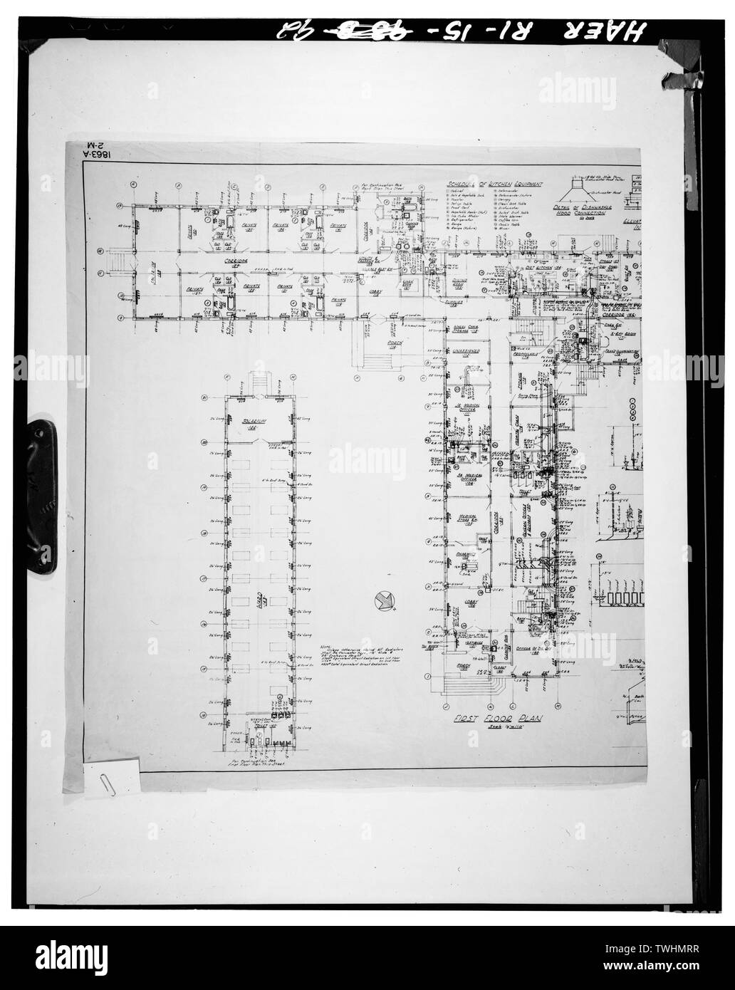 Seconda metà del disegno (Vedere la didascalia per RI-15-91) - punto Quonset Naval Air Station, Roger Williams modo, North Kingstown, Washington County, RI; Albert Kahn,incorporato; George A Fuller Company; Merritt-Chapman e Scott Corporation Foto Stock