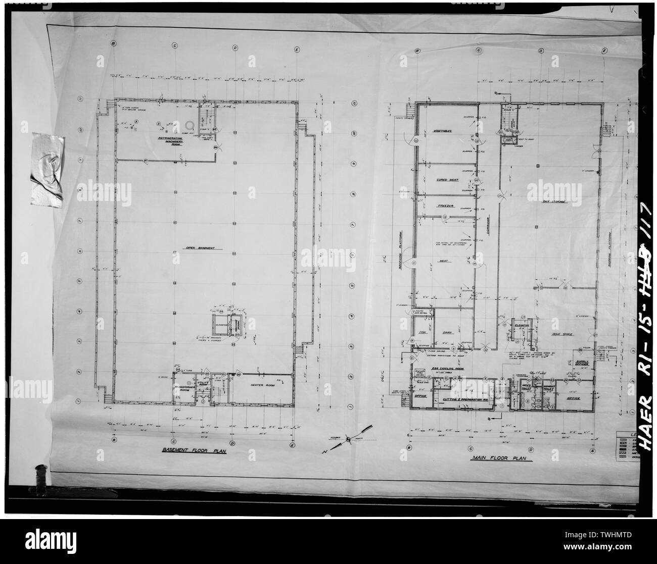 Seconda metà del disegno (vedi RI-15-116 per didascalia) - punto Quonset Naval Air Station, Roger Williams modo, North Kingstown, Washington County, RI; Albert Kahn,incorporato; George A Fuller Company; Merritt-Chapman e Scott Corporation Foto Stock