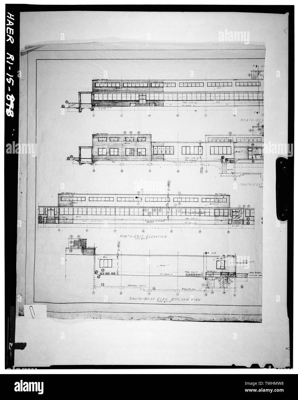 Seconda metà del disegno (vedi RI-15-79 per didascalia) - punto Quonset Naval Air Station, Roger Williams modo, North Kingstown, Washington County, RI; Albert Kahn,incorporato; George A Fuller Company; Merritt-Chapman e Scott Corporation Foto Stock