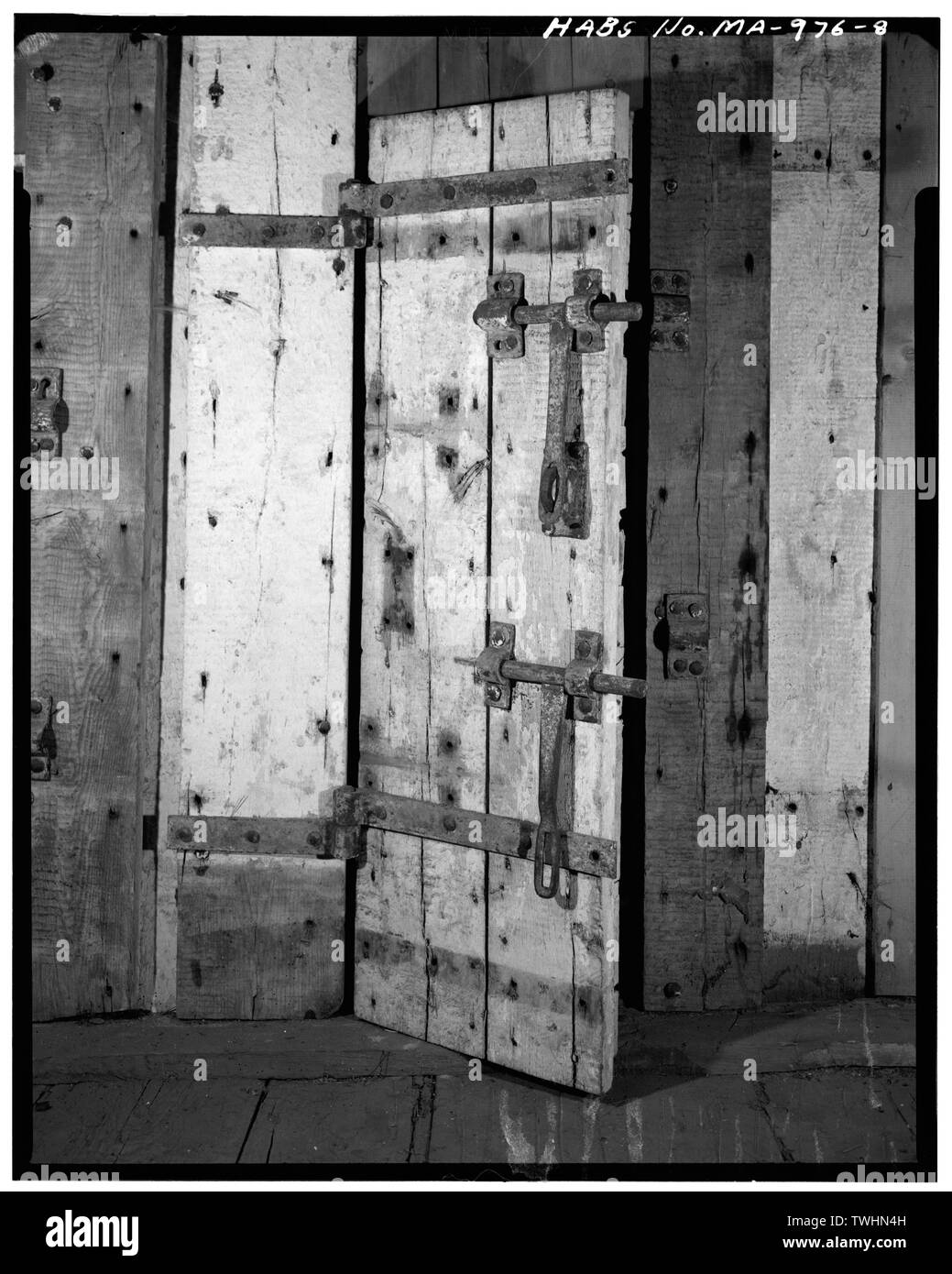 Al secondo piano porta cellulare, MOSTRA HARDWARE - Vecchia Prigione, stato percorso 6A e la Vecchia Prigione di Lane, Barnstable, Barnstable County, MA Foto Stock