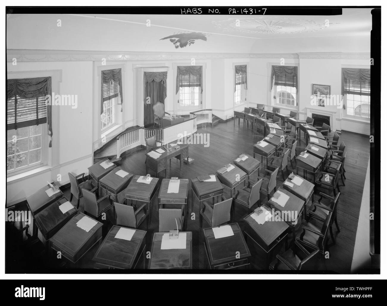 Camera del Senato, secondo piano. 1975. - Sala Congressi, sesto e strade di castagno, Philadelphia, Contea di Philadelphia, PA Foto Stock