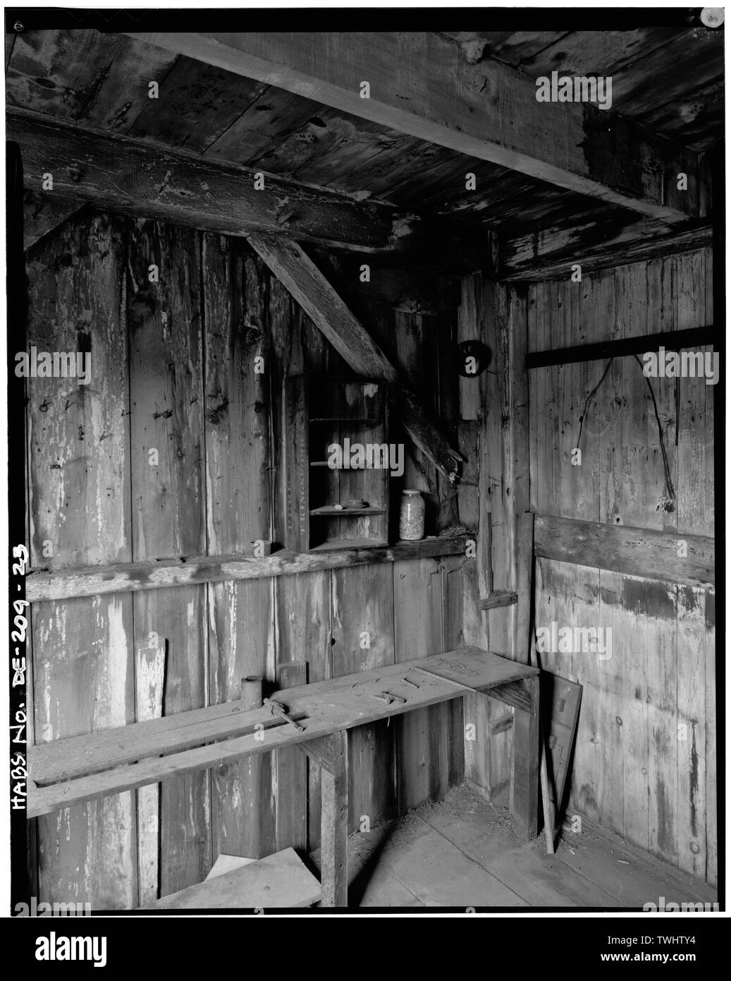 SHOP, SECONDO PIANO angolo sud-est di Office guardando a sud-est - Alexander Wilson lavori agricoli complessa, County Route 4, Pencader centinaia, Newark, New Castle County, DE Foto Stock