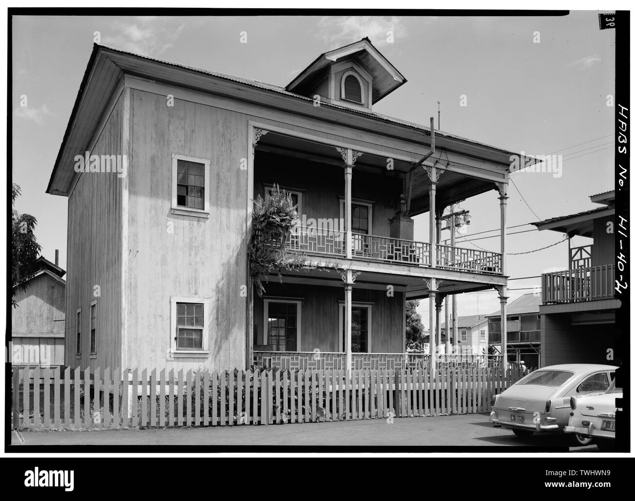 Laterale e posteriore - Chee Kung Tong Quartier Generale della Società, 858 Front Street, Lahaina, Maui County, HI Foto Stock