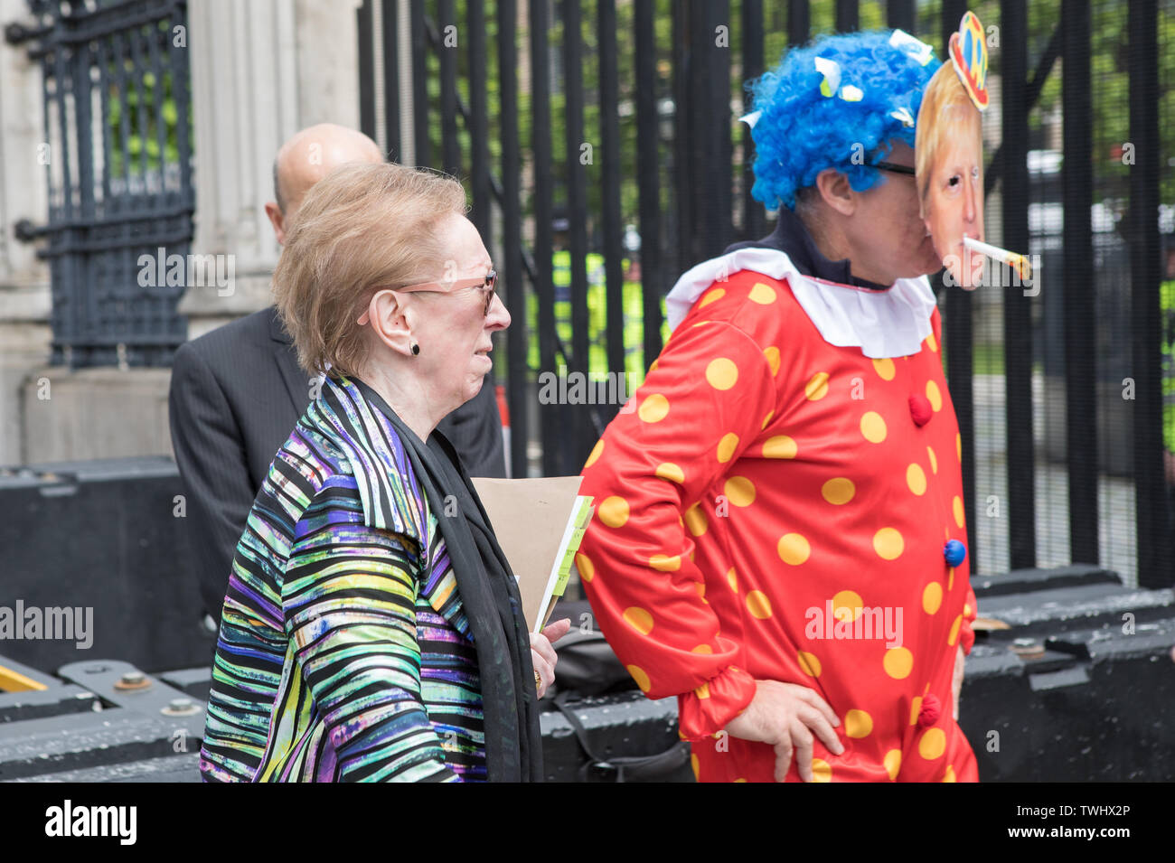 Westminster, Londra, Regno Unito. 24 maggio 2019. Il 2019 la direzione del partito conservatore elezione è stato attivato quando Theresa Maggio ha annunciato il 24 maggio 2019 che lei dovrebbe dimettersi come leader del Partito conservatore il 7 giugno e come Primo Ministro una volta un successore è stato eletto. Oggi è l'ultimo giorno di scrutinio quando gli altri candidati si sono ridotti a due. Dame Margaret Mary Beckett del partito laburista arriva nella Casa del Parlamento. In Commons il voto è luogo per selezionare gli ultimi due candidati che l'appartenenza di partito voteranno per eleggere il leader. Foto Stock