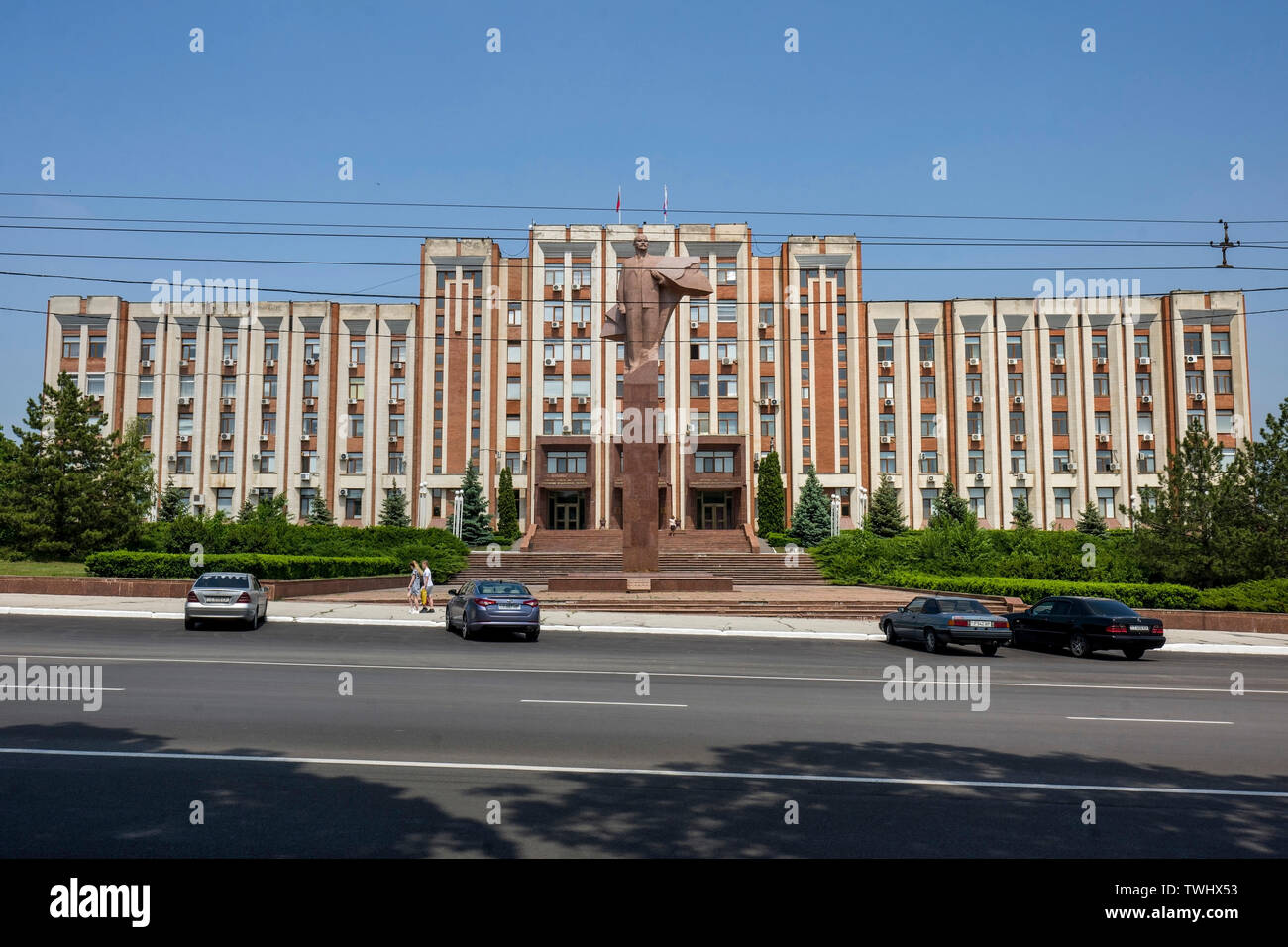 Il Palazzo del Parlamento, Tiraspol, Transnistria. Foto Stock