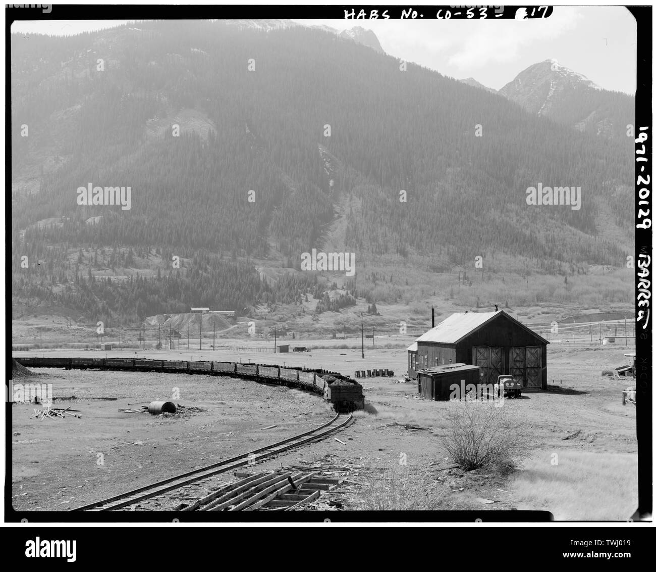 SILVERTON e ferrovia settentrionale ROUNDHOUSE rettangolare - Silverton Historic District, Silverton, la Contea di San Juan, CO Foto Stock