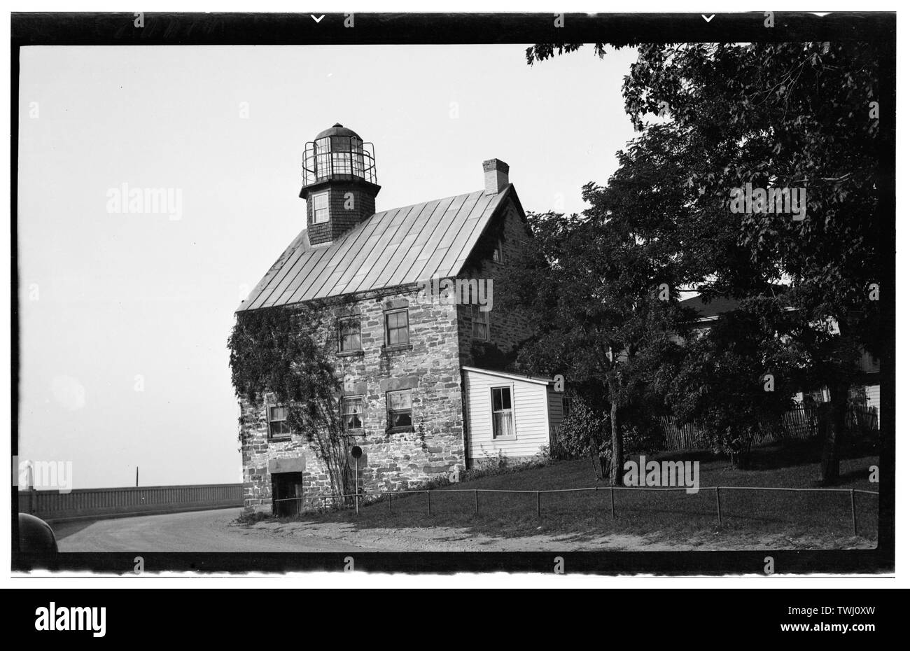 - Salmon River Lighthouse, Lago Ontario, Porto Ontario, Oswego County, NY Foto Stock