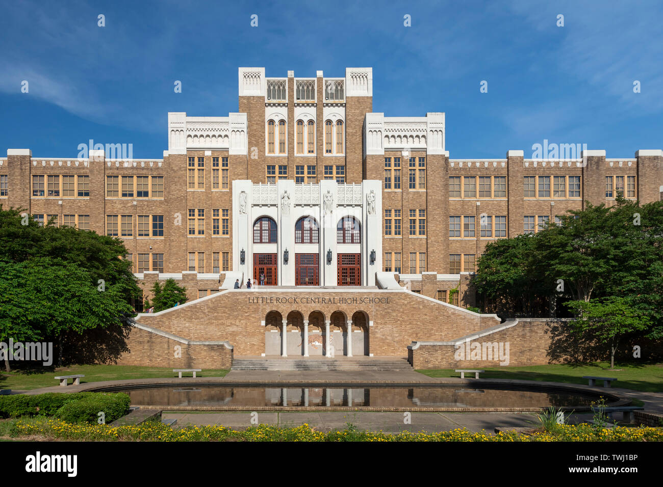Little Rock Arkansas - Little Rock Central High School, sito di una storica Scuola crisi desegregazione nel 1957. La scuola, che ha più di 2,00 Foto Stock