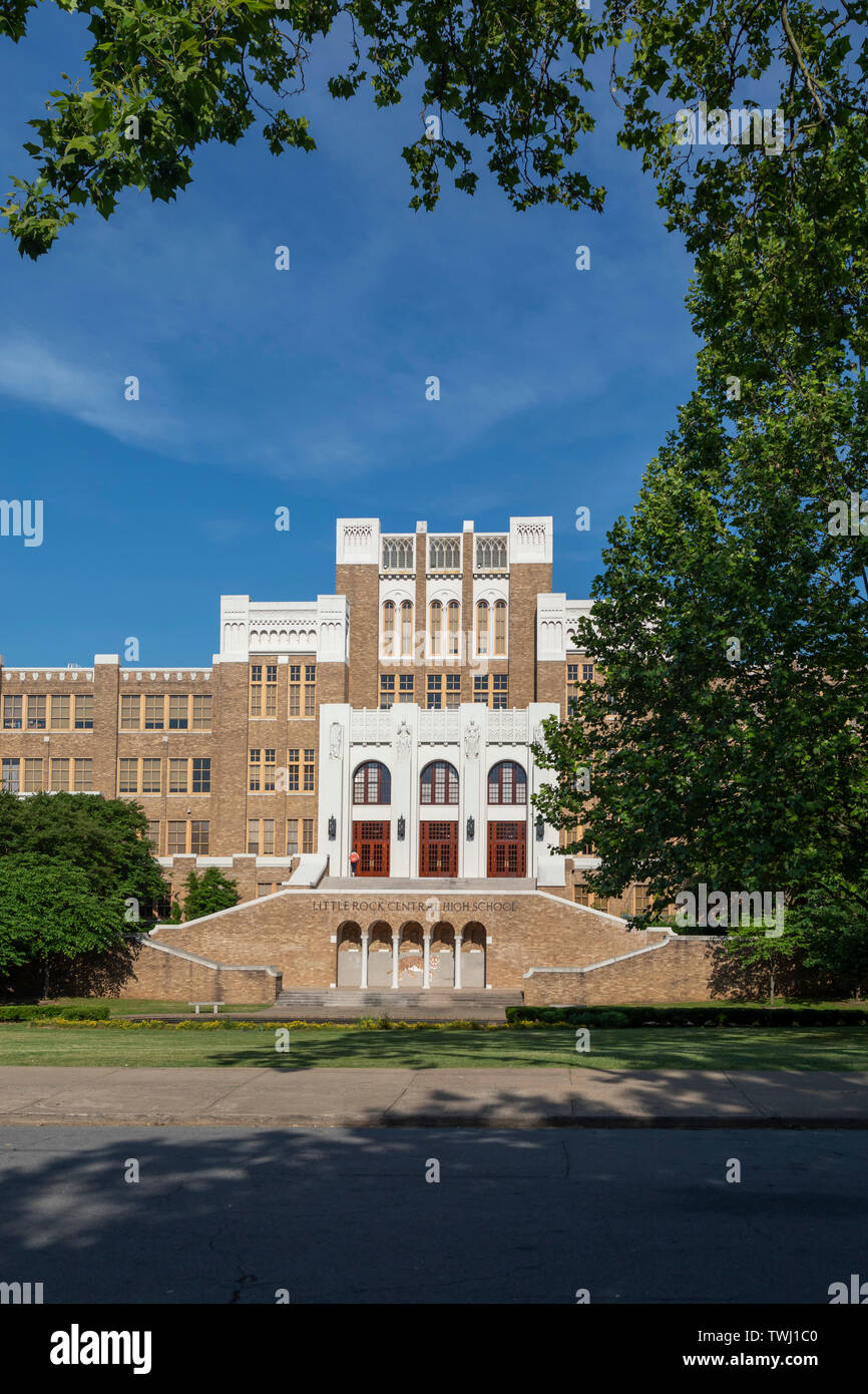 Little Rock Arkansas - Little Rock Central High School, sito di una storica Scuola crisi desegregazione nel 1957. La scuola, che ha più di 2,00 Foto Stock