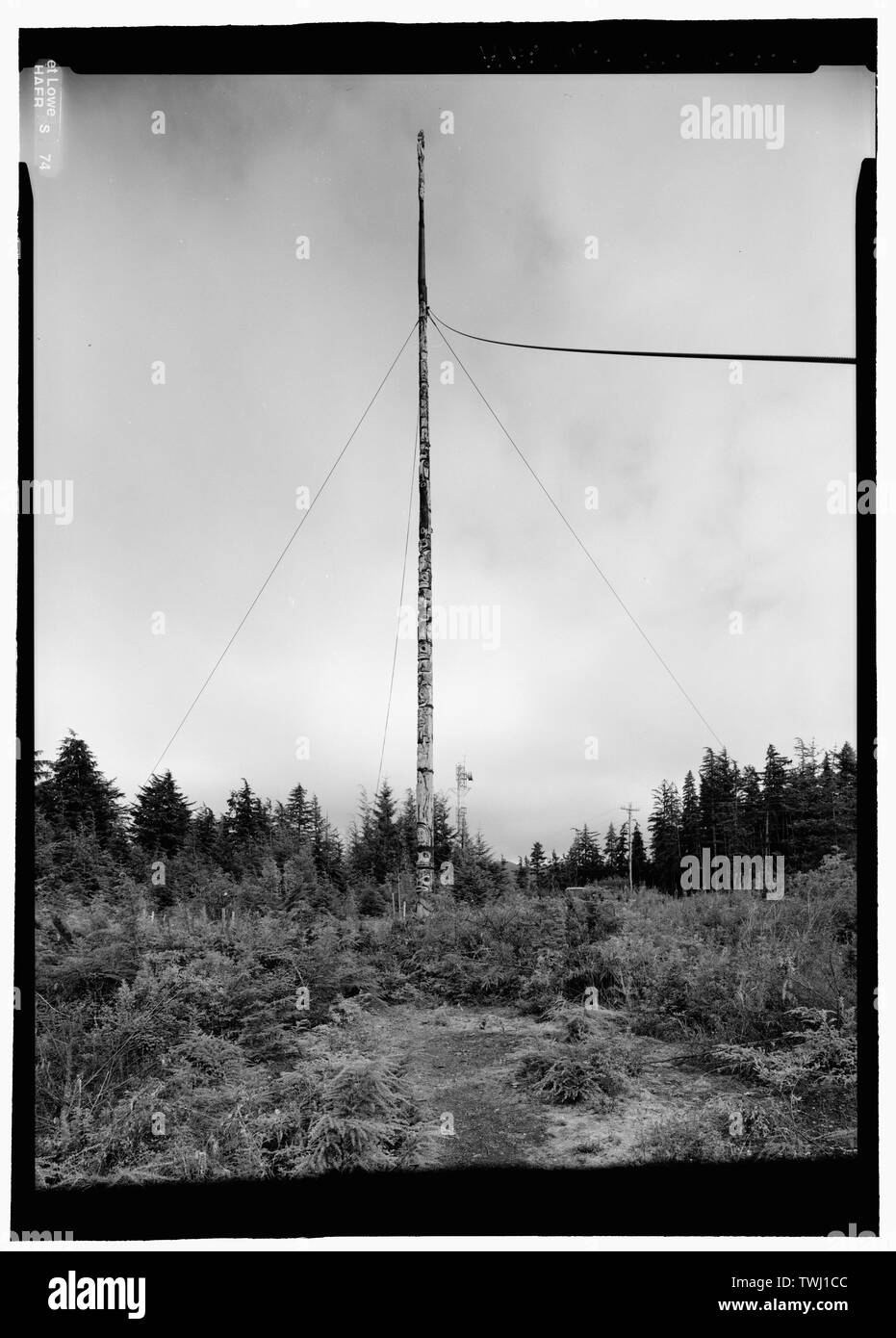 Stessa vista da più angolo sud - Salmone Kake Cannery, Totem Pole, Kake, Wrangell-Petersburg Area di censimento, AK Foto Stock