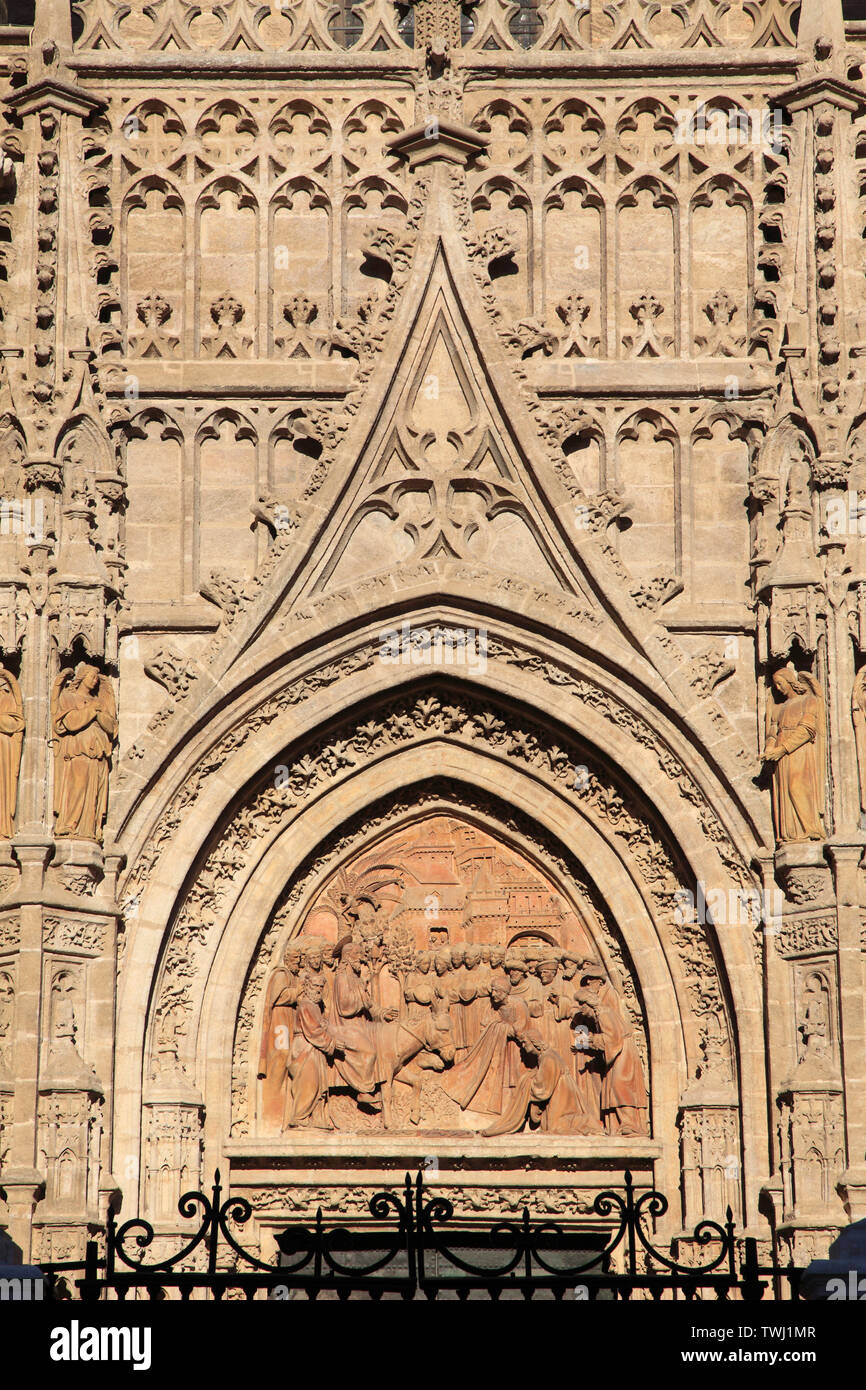 Spagna; Andalusia; Siviglia; Cattedrale, Puerta de las Campanillas, Foto Stock