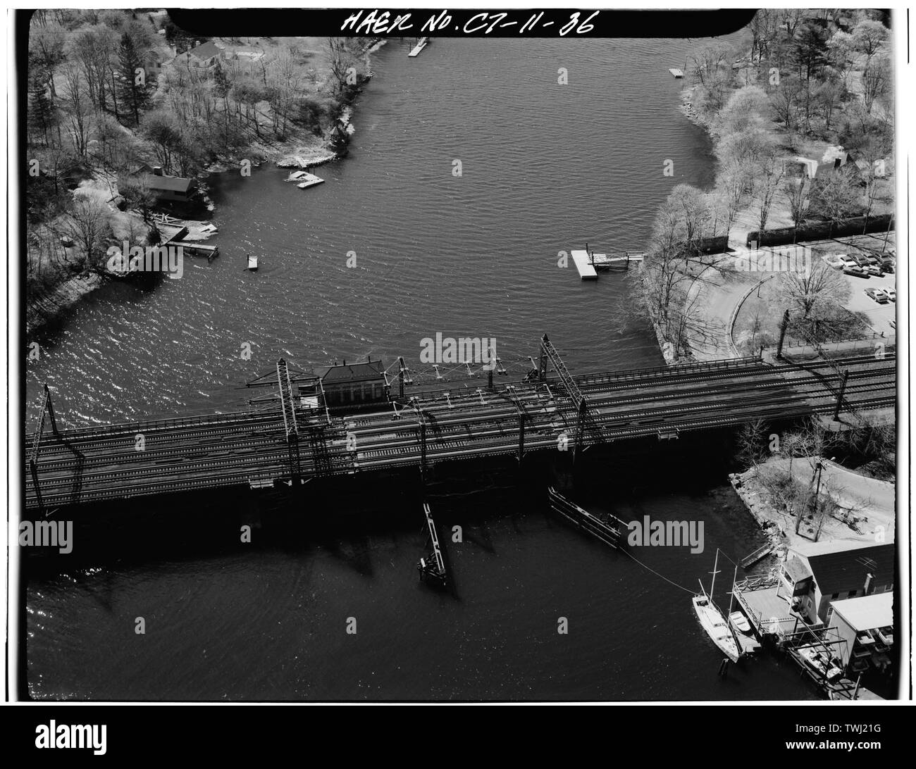 Saugatuck River Bridge. Saugatuck, Fairfield Co., CT. Sec. 9108, MP 44.30. - Nord-est del corridoio ferroviario, Amtrak itinerario tra nuovi e York-Connecticut Connecticut-Rhode Isola di stato linee, New Haven, New Haven County, CT Foto Stock