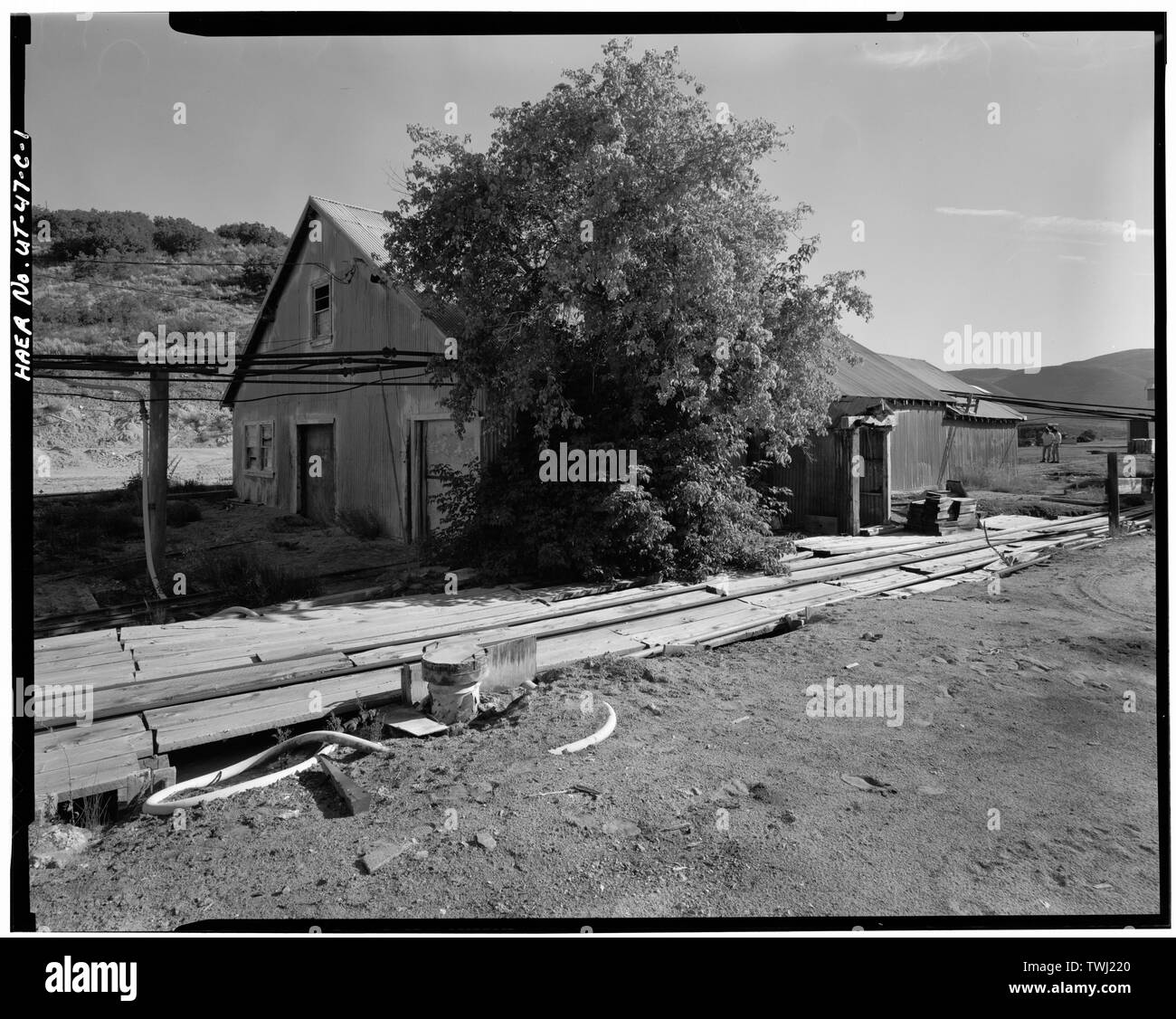 Segheria - Falegname Shop - Park Utah Mining Company- Keetley complesso miniera, Sawmill-Carpenter Shop, 1 miglio a est degli Stati Uniti 40 A Keetley, Heber City, Wasatch County, UT Foto Stock