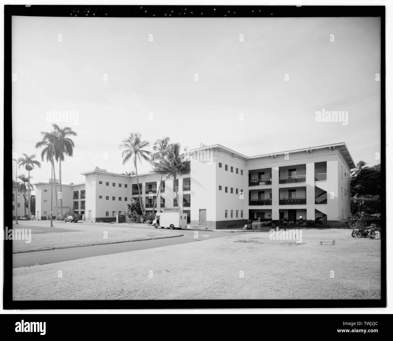 - Schofield caserma militare prenotazione, quadrangolari I e J Caserma tipo, tra Wright-Smith e Capron viali vicino Williston Avenue, Wahiawa, Honolulu County, HI Foto Stock
