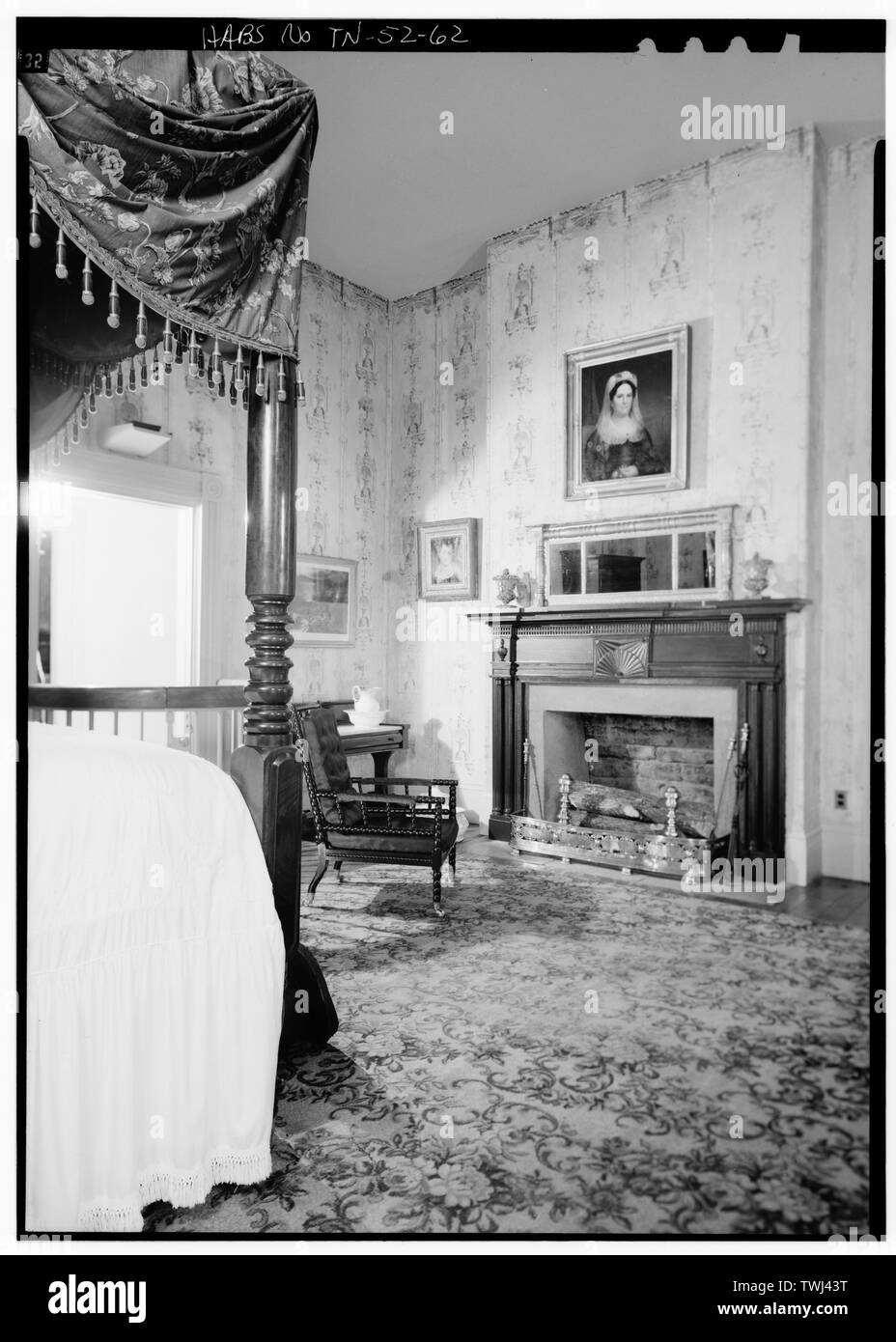 Secondo piano, Andrew Jackson camera da letto - il Romitorio, U.S. Autostrada 70 Nord (4580 Rachel's Lane), Nashville, Davidson County, TN; Cary, Brian, trasmettitore Foto Stock