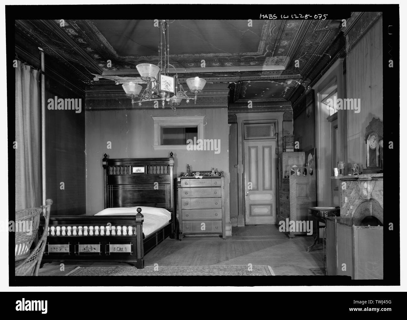 Secondo piano, Maria Hegeler-Carus' camera, parete nord - Hegeler Carus Mansion, 1307 Seventh Street, La Salle La Salle County, IL Foto Stock
