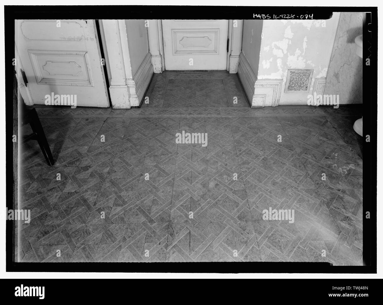 Secondo piano, figlia di camera da letto, north end, parquet - Hegeler Carus Mansion, 1307 Seventh Street, La Salle La Salle County, IL Foto Stock